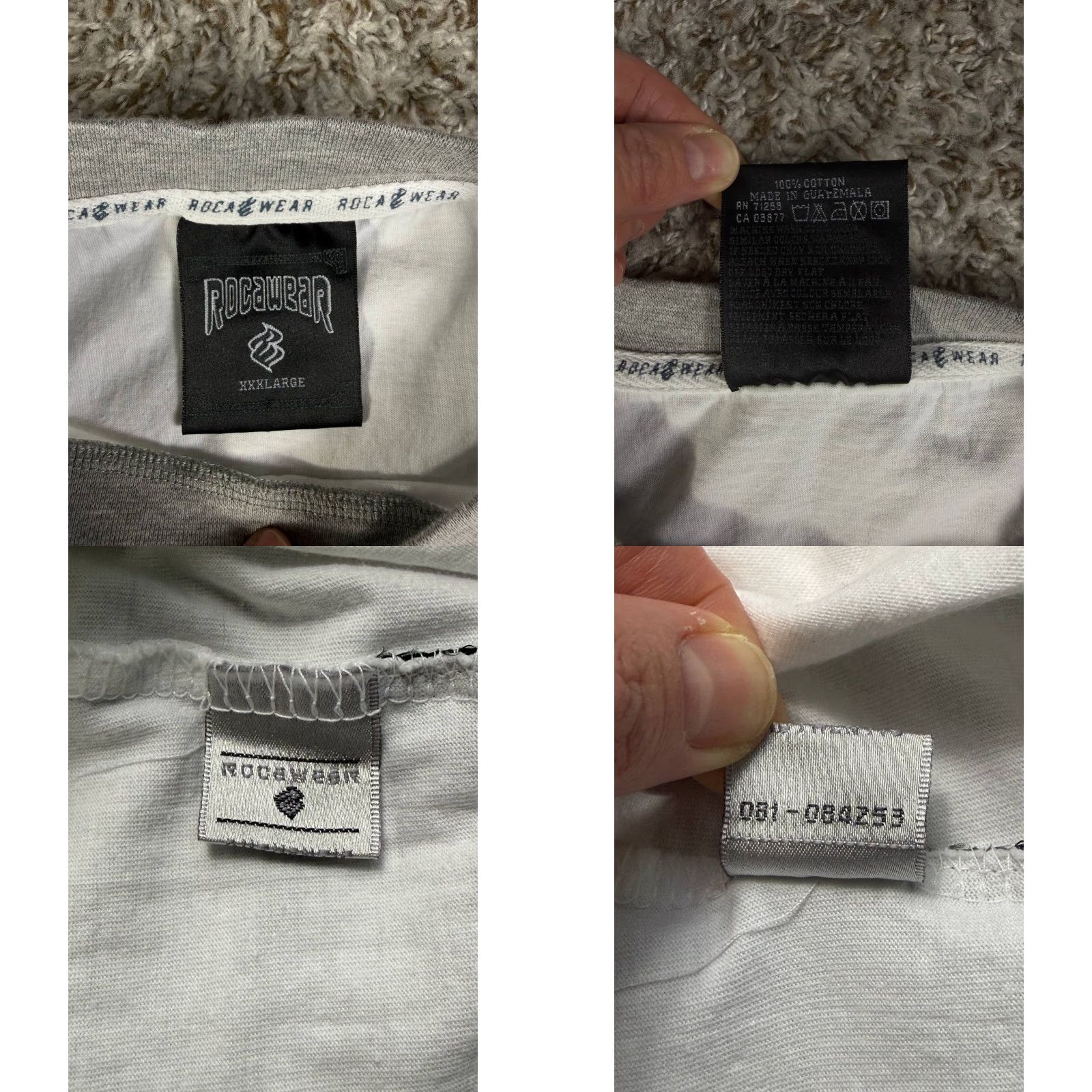 Rocawear VINTAGE Rocawear Tee 3XL White T-Shirt Mens Hip Hop 2000s Skate Style White Crew Neck Short Sleeve Logo Size US XXL / EU 58 / 5 - 8 Thumbnail
