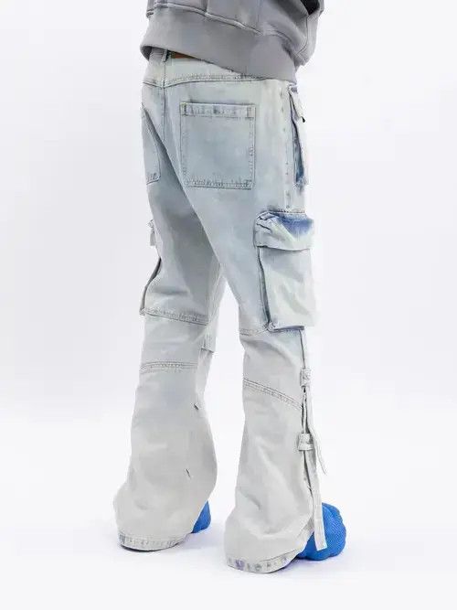 Japanese Brand Street heavy wash multi-pocket micro-flared jeans Size US 32 / EU 48 - 4 Thumbnail