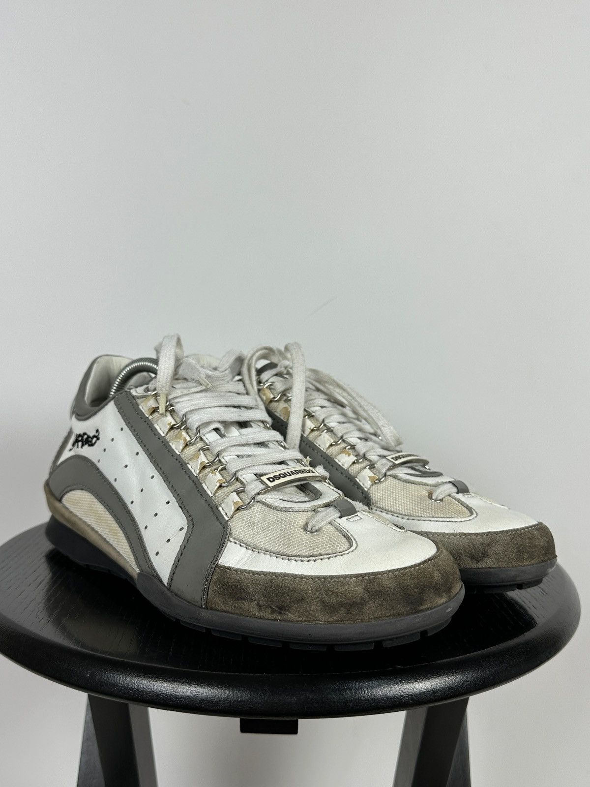 Dsquared2 Dsquared2 Get In The Fast Line Leather Low Sneakers Size US 9 / EU 42 - 10 Thumbnail
