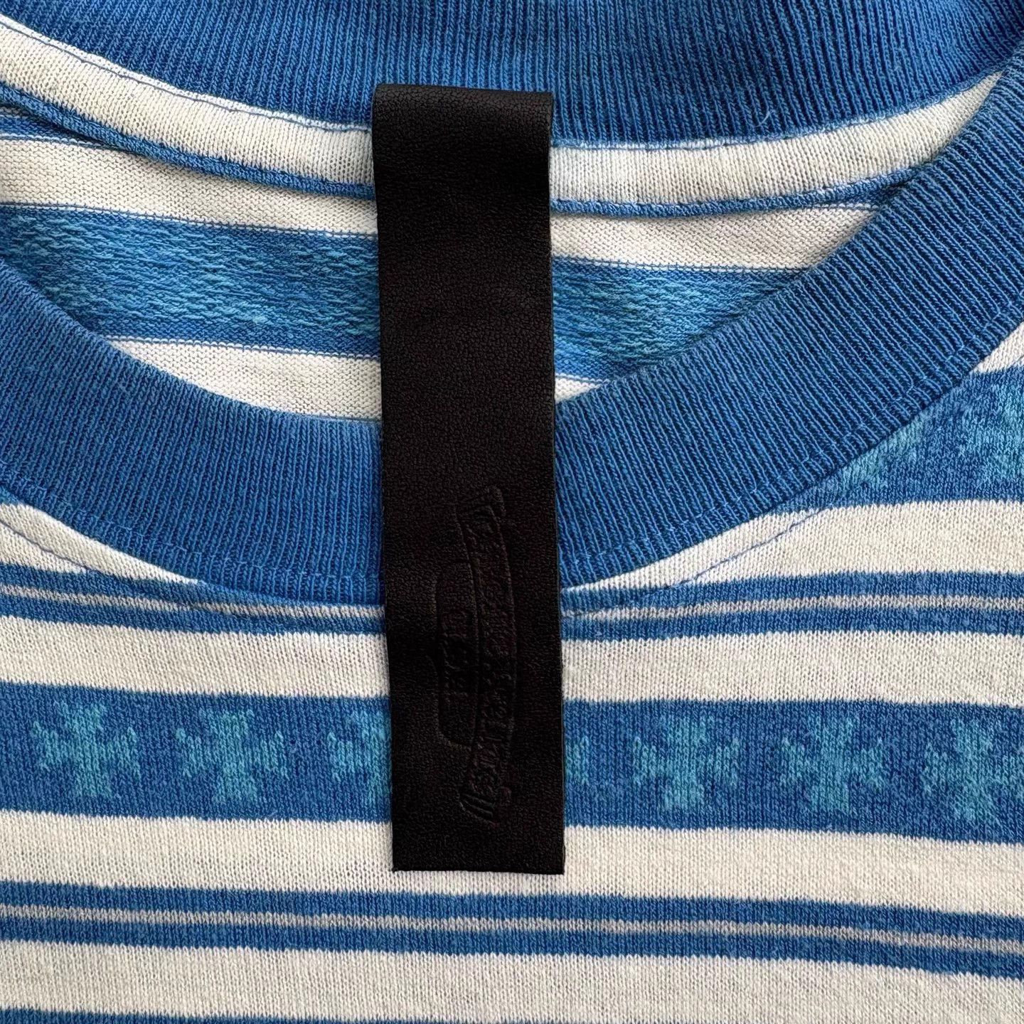 Chrome Hearts Chrome Hearts White Blue Stripe Cross AOP SS Tee Size L / US 10 / IT 46 - 3 Thumbnail