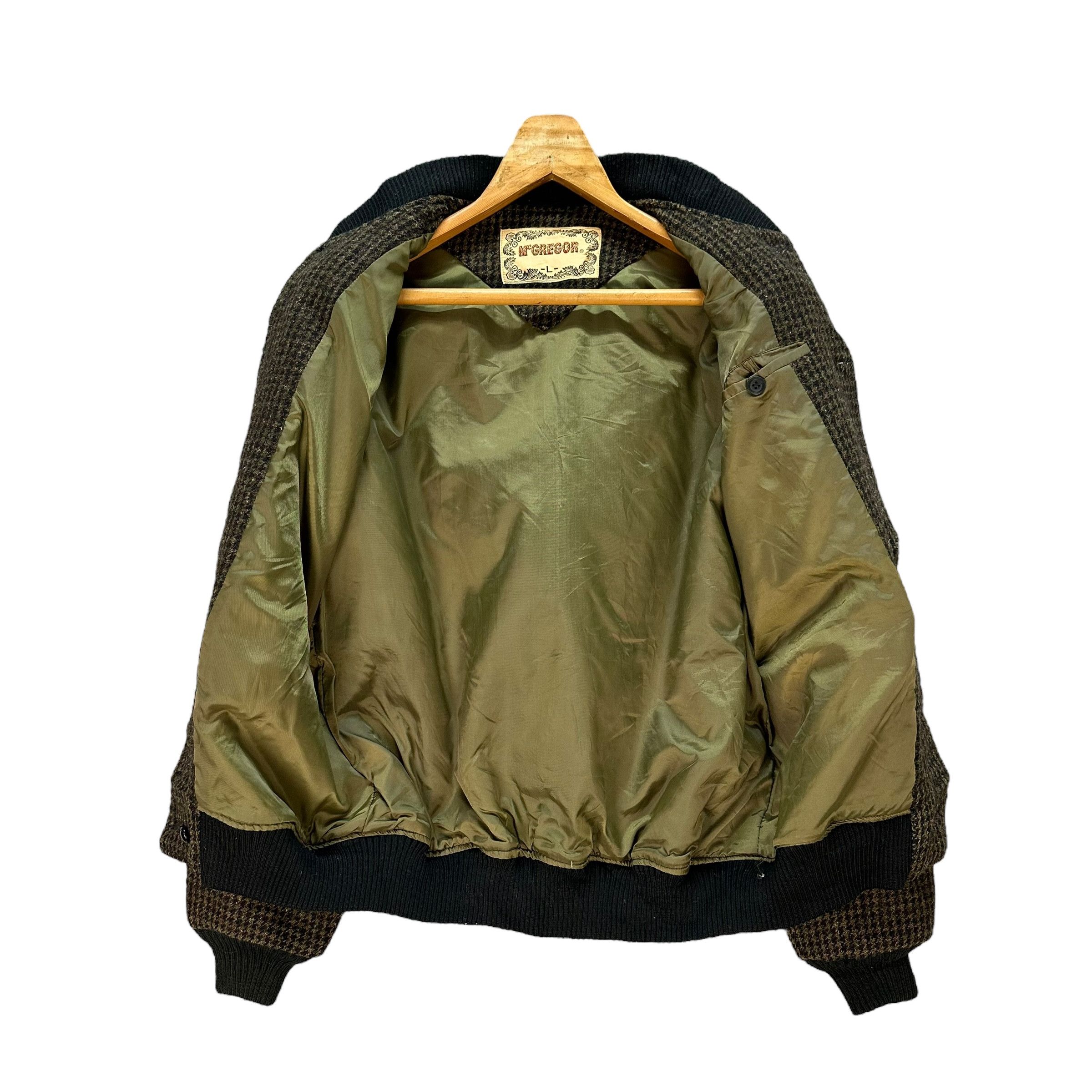 McGregor 80's MCGREGOR Houndstooth Wool Bomber Jacket #A74-1778 Size US L / EU 52-54 / 3 - 6 Thumbnail