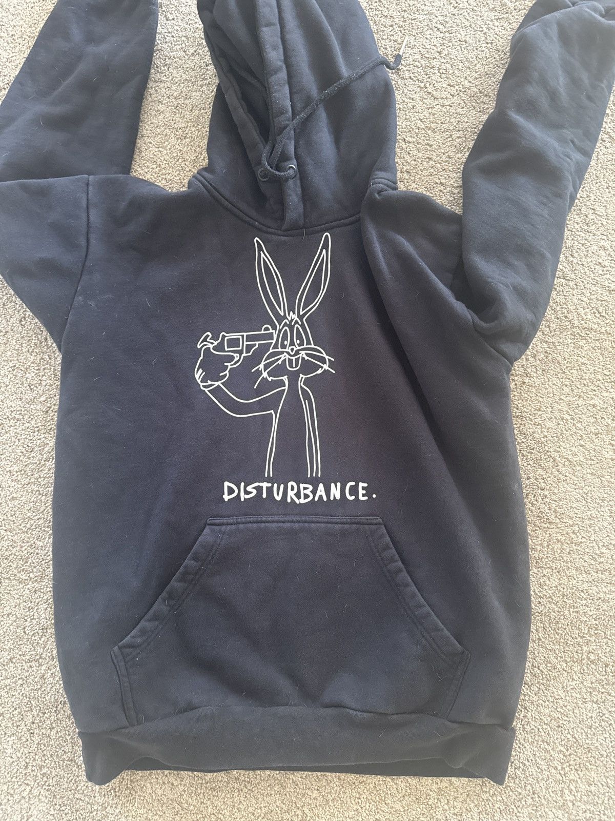 Vintage DISTURBANCE BUGS BUNNY HOODIE Size US L / EU 52-54 / 3 - 1 Thumbnail