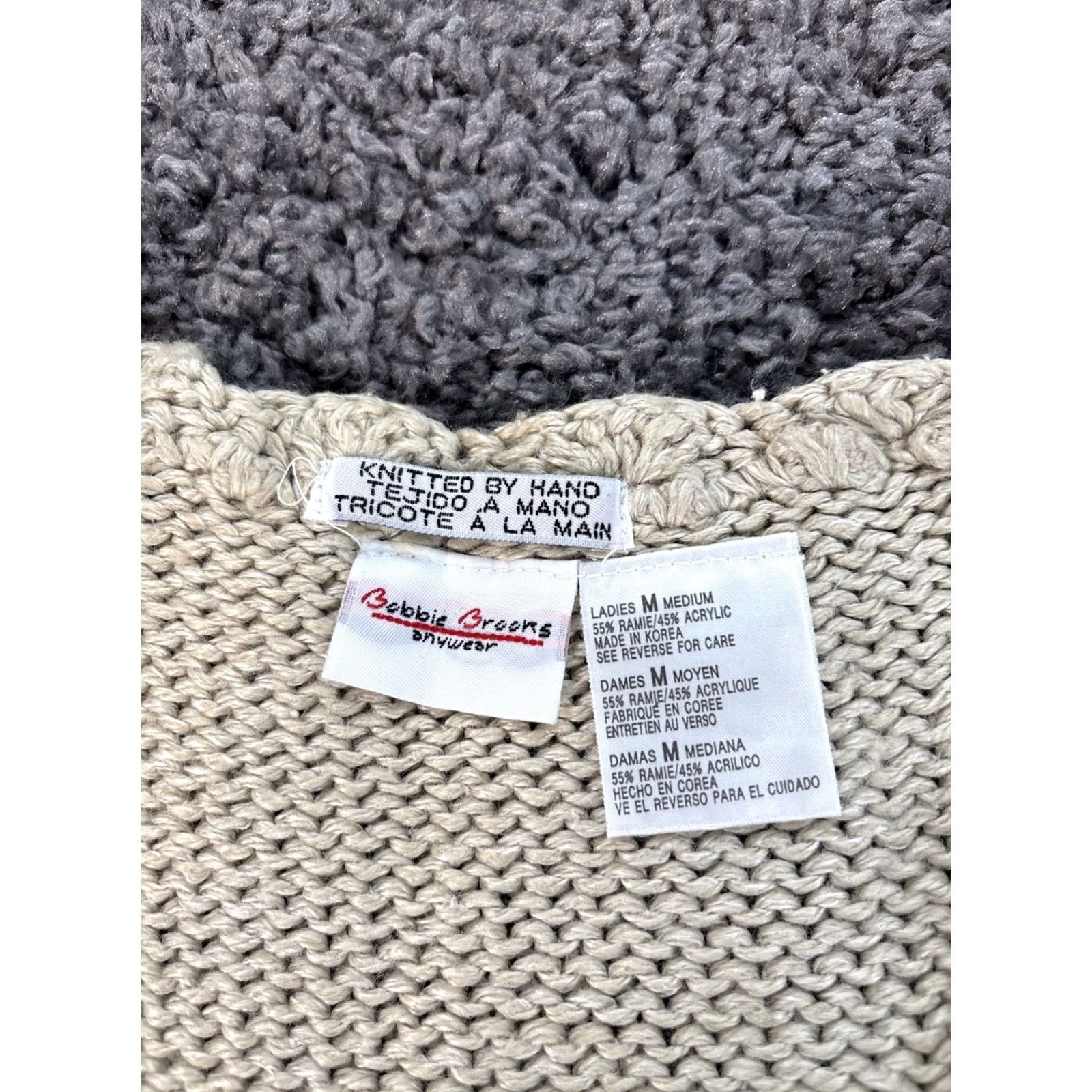 Vintage VINTAGE Bobbie Brooks Cardigan Sweater Vest Womens Medium Crochet Autumn Harvest Beige V-Neck Sleeveless Holiday Mens/Womens Size M / US 6-8 / IT 42-44 - 4 Thumbnail