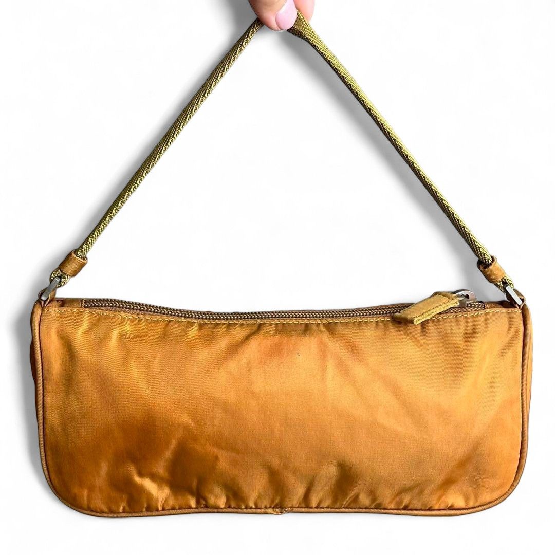 Prada Prada - Orange Pouch Handbag Leather Nylon Size ONE SIZE - 2 Thumbnail