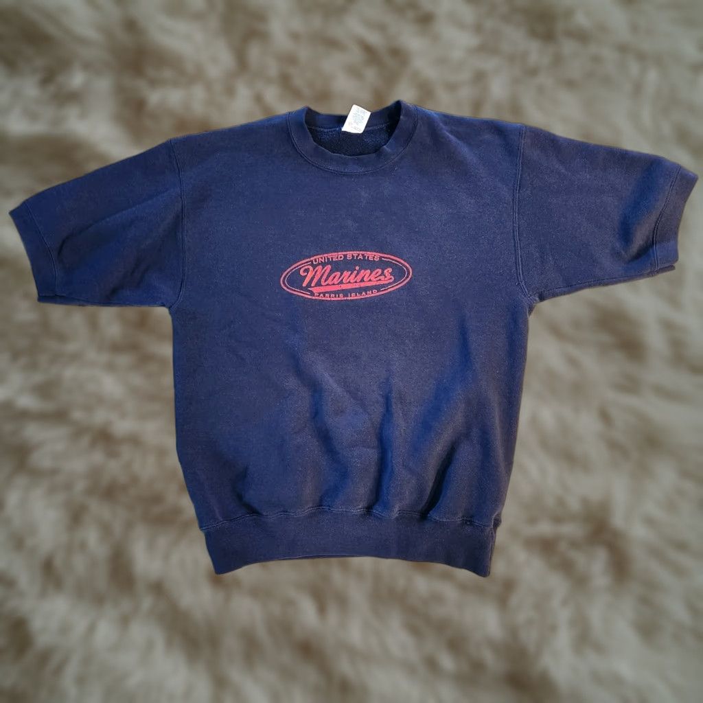 Soffe VINTAGE USMC Marines Sweatshirt T Shirt Pull Over M Blue Soffe Regular Mens 90s Pullover Embroidered Graphic Print Size US M / EU 48-50 / 2 - 1 Thumbnail