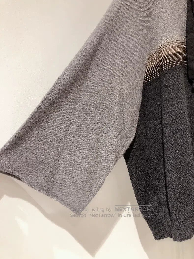 Brunello Cucinelli Brunello Cucinelli Gray and Black Colorblock Hooded Cashme Size XXS / US 00 / IT 34 - 4 Thumbnail