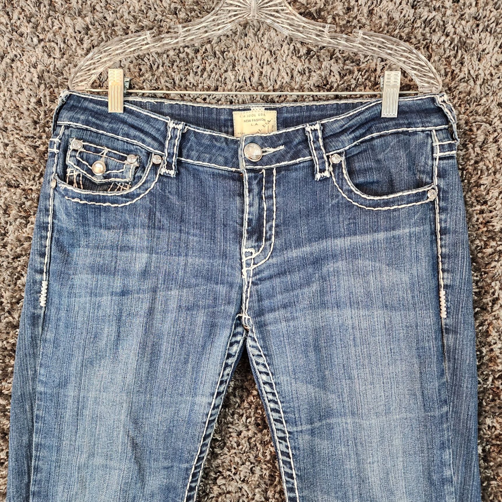 Vintage L.A. Idol Capri Jeans Womens Size 11 Blue Heavy Stitch Size 32" / US 10 / IT 46 - 2 Thumbnail