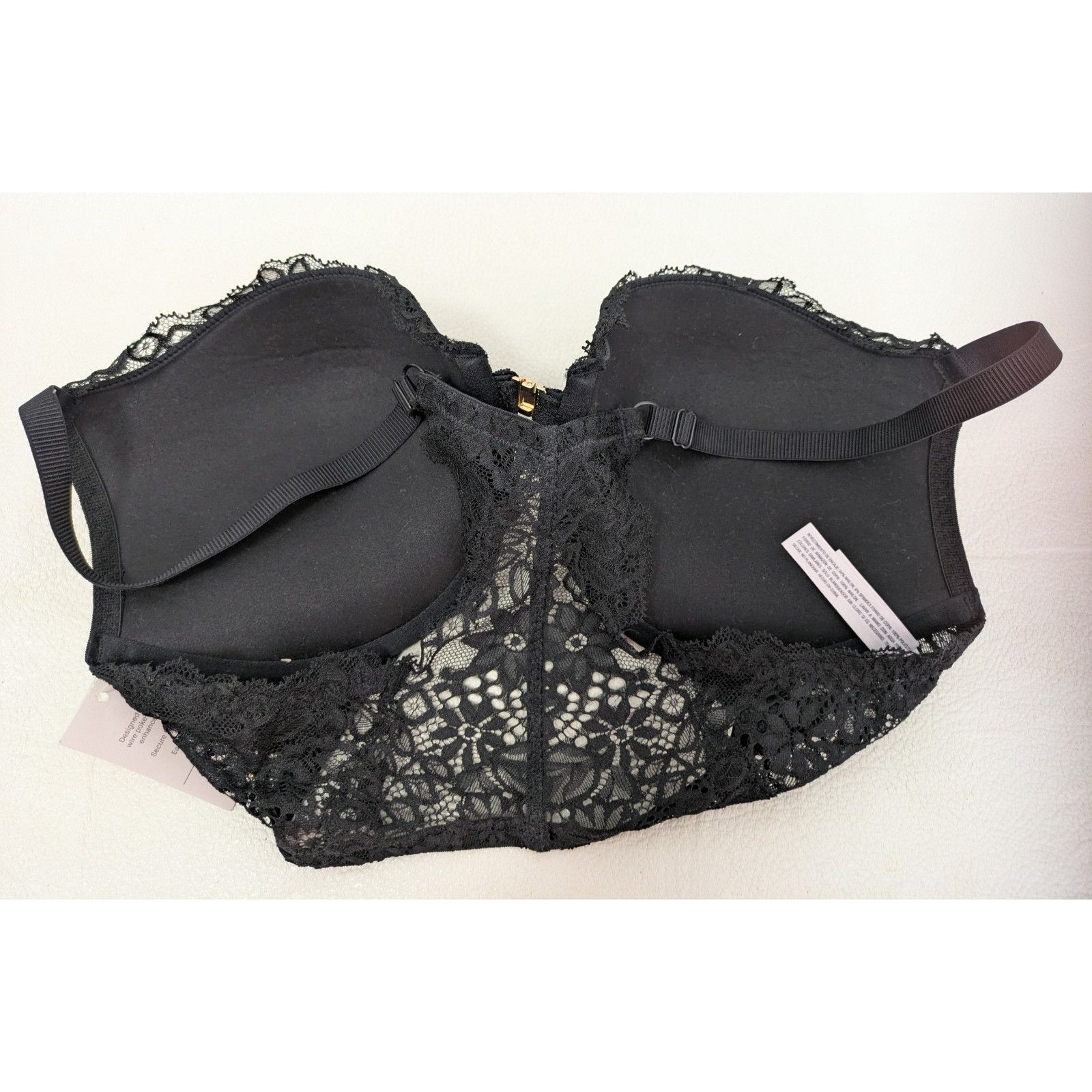 Target Basics Women's Racerback Lace Push-Up Bra Black 34DD Underwire Size ONE SIZE - 4 Thumbnail