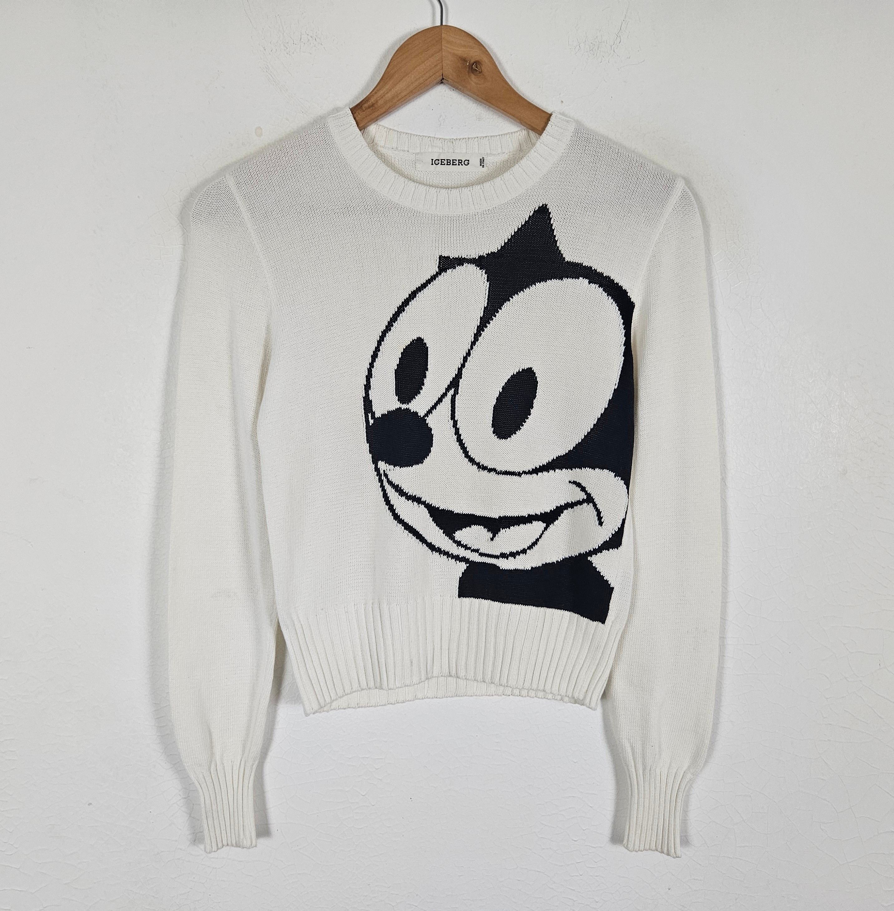 Disney × Iceberg Iceberg History Felix the cat knit rayon sweatshirt Size S / US 4 / IT 40 - 2 Thumbnail