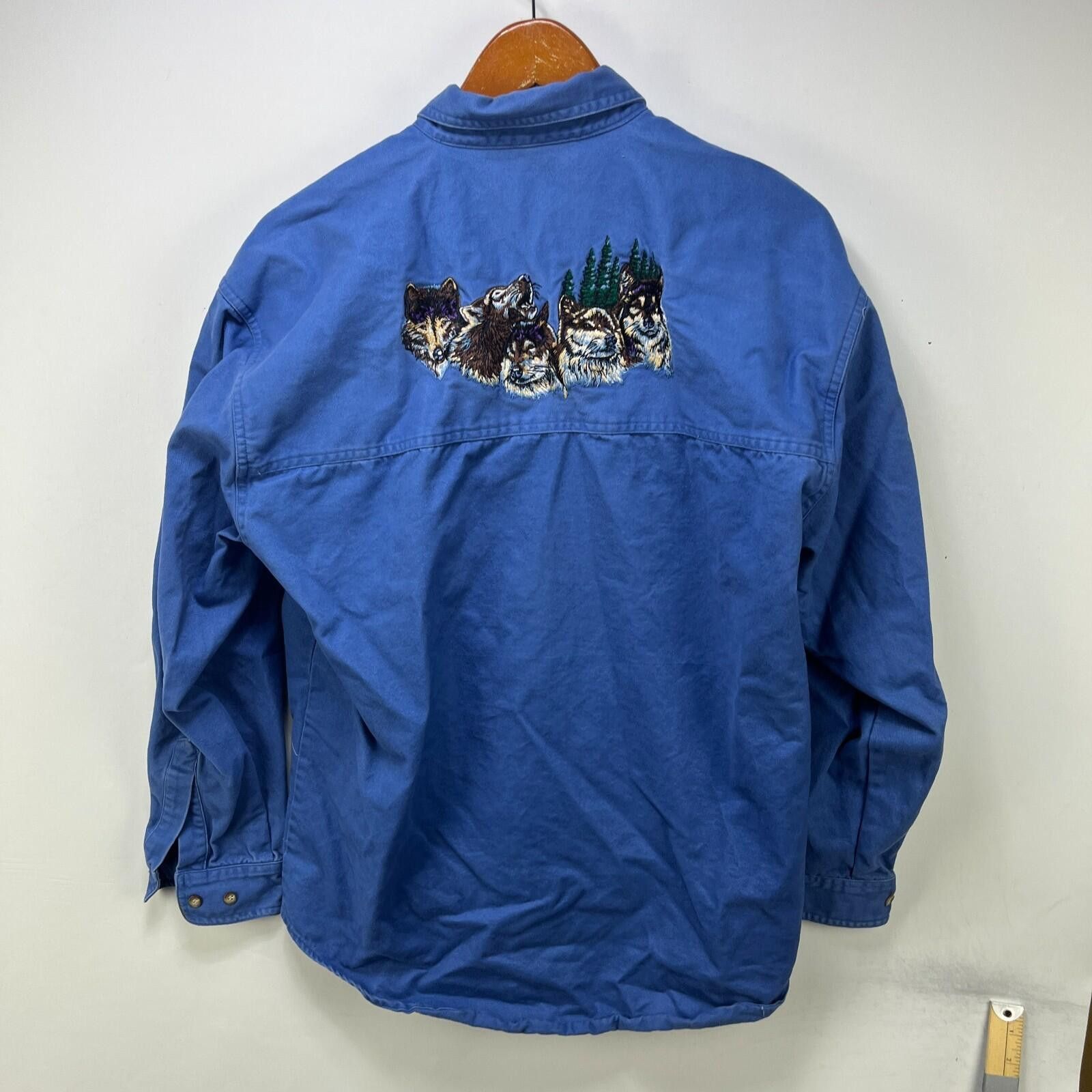 Vintage Vintage 90s Wolf Animal Nature Button Up Shirt Medium Size US M / EU 48-50 / 2 - 1 Thumbnail