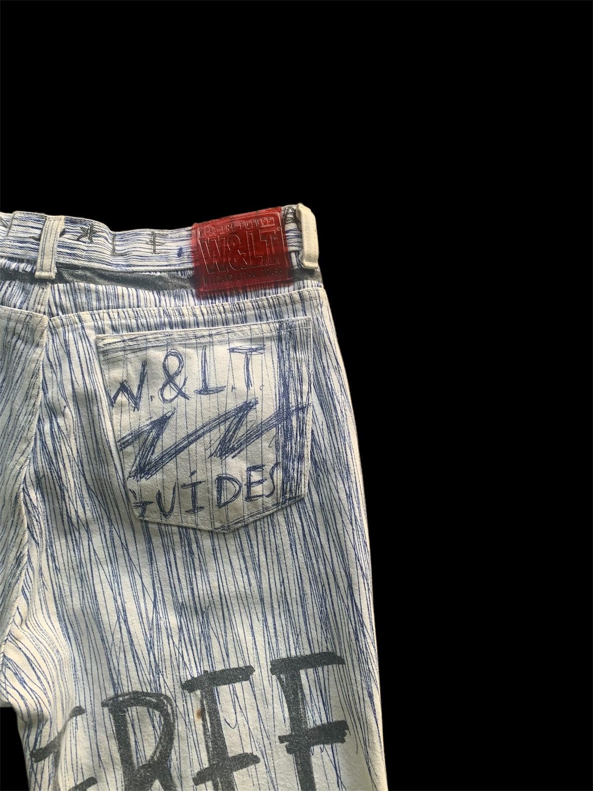 Vintage Vintage Walter Van Beirendonck 90s graffiti Jeans Size US 31 - 6 Thumbnail