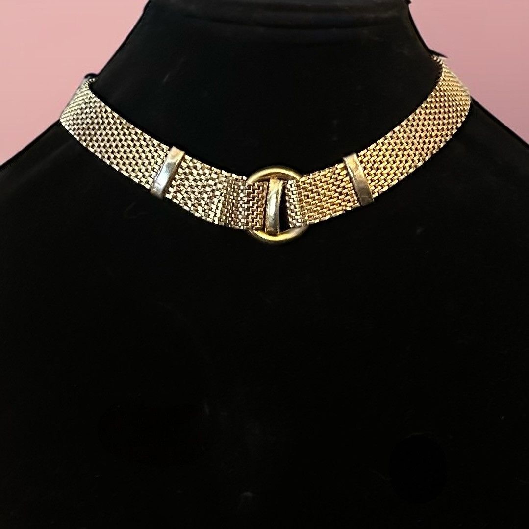 Vintage Vintage Brookraft gold tone mesh belt buckle necklace Size ONE SIZE - 1 Thumbnail