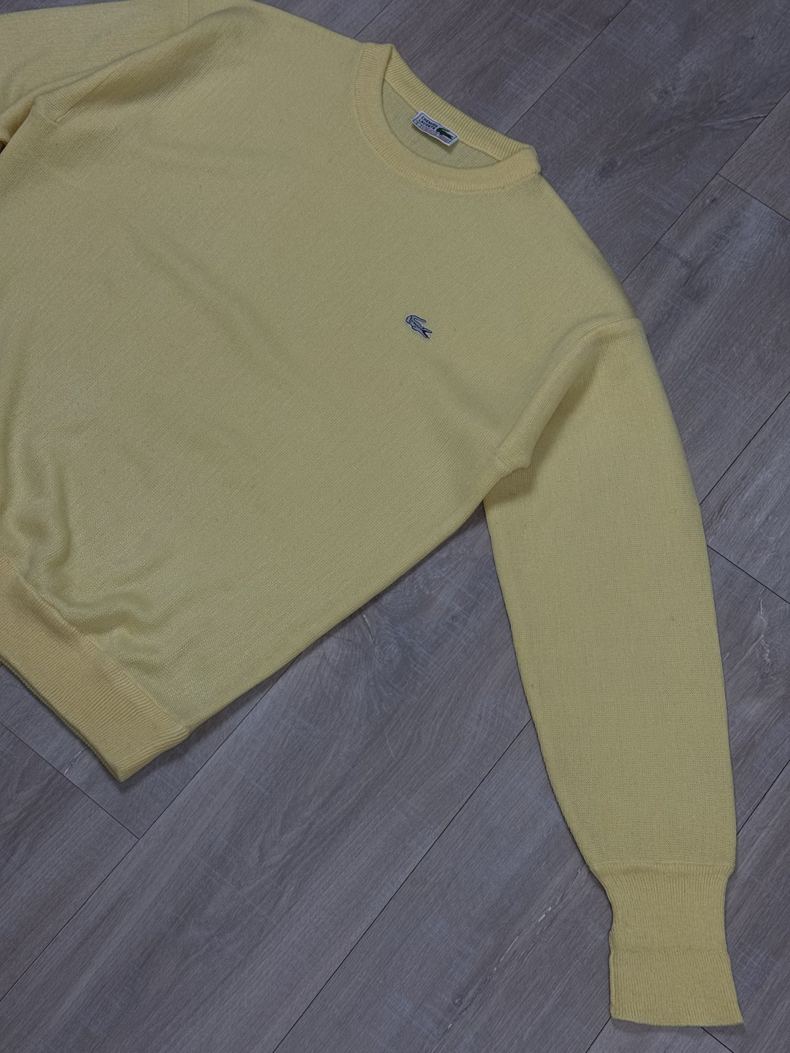 Lacoste Vintage 90s Lacoste Made in Spain Sweater Yellow Style Size US L / EU 52-54 / 3 - 3 Thumbnail