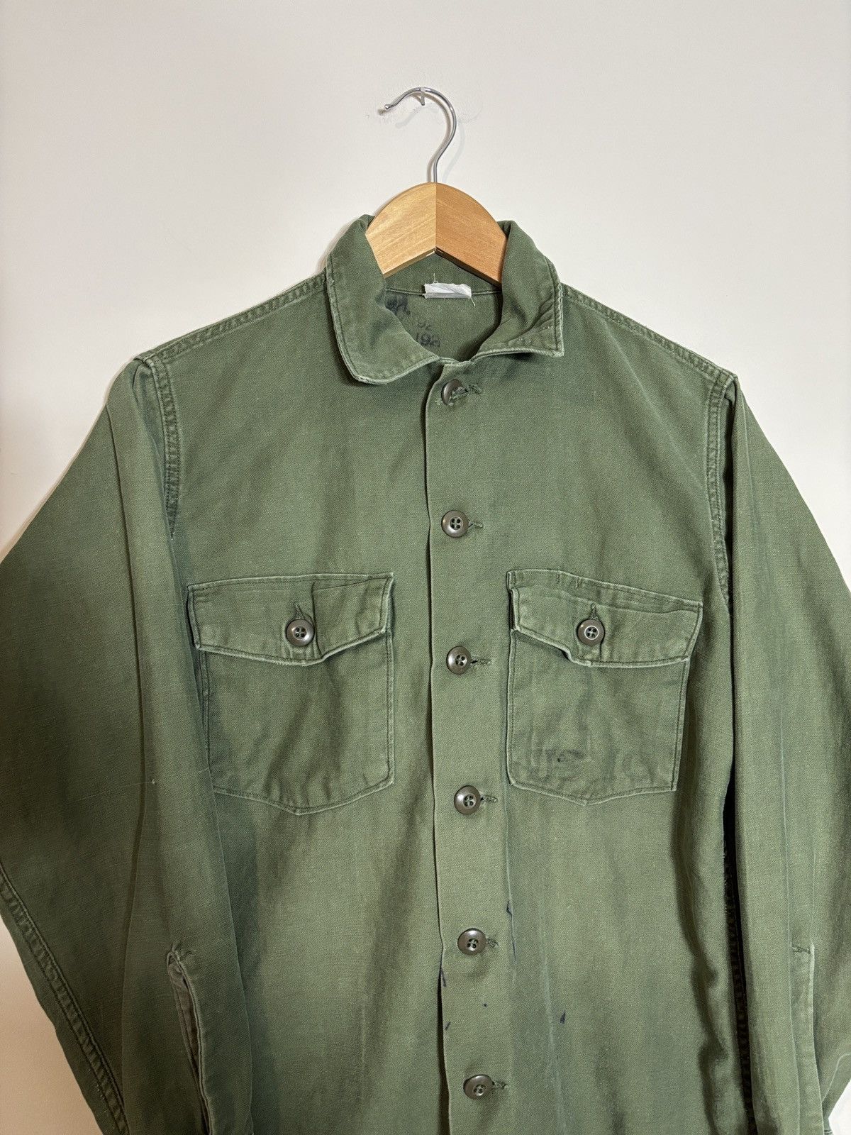 Vintage Vintage 60s/70s Vietnam USMC OG107 Fatigue Shirt Size US M / EU 48-50 / 2 - 2 Thumbnail