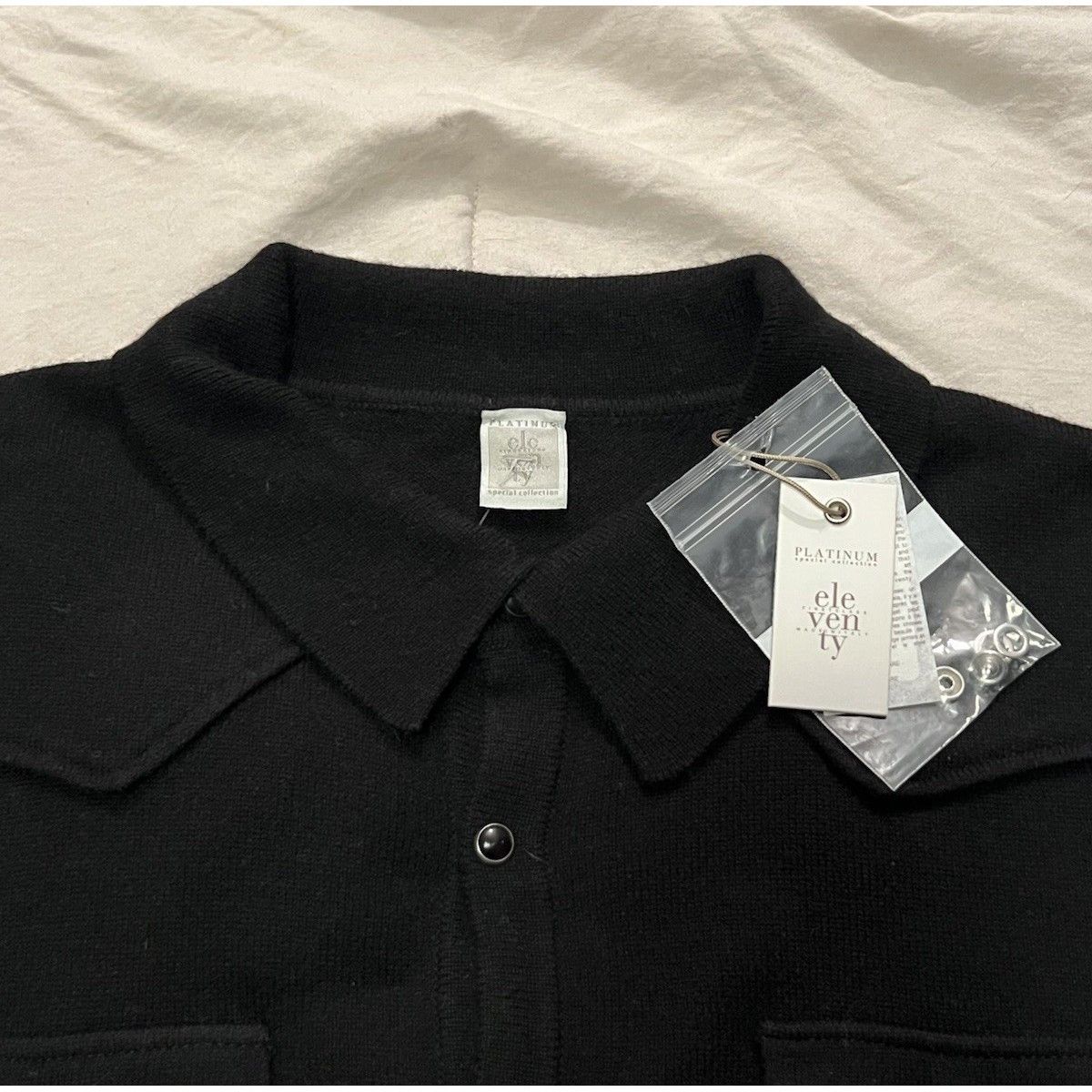Eleventy Eleventy Platinum Knit Overshirt Size US M In Black Cashmere Size US M / EU 48-50 / 2 - 2 Thumbnail