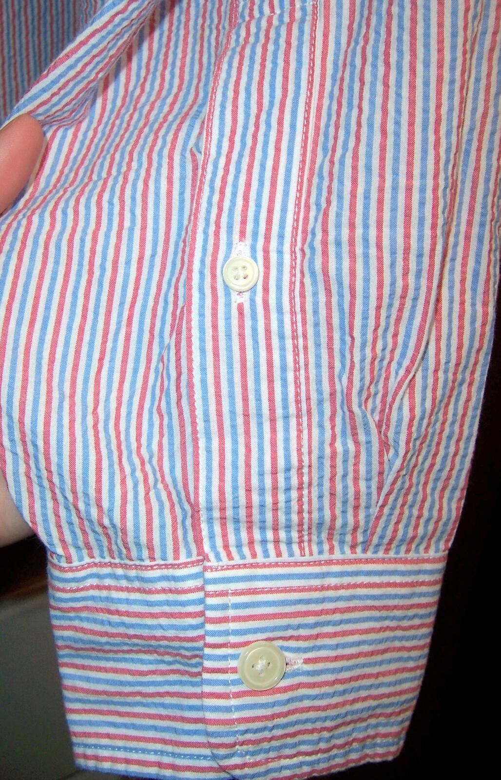 Abercrombie & Fitch Abercrombie & Fitch Striped Seersucker Shirt Red/Blue - XXL Size US XXL / EU 58 / 5 - 5 Thumbnail
