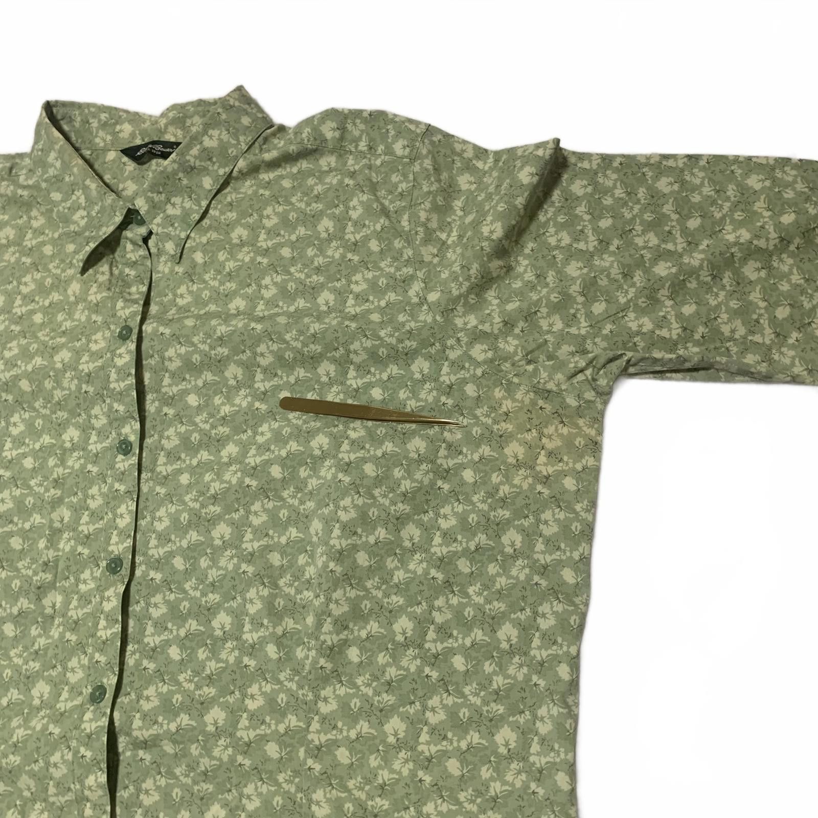 Eddie Bauer Eddie Bauer Men's Long Sleeve Green Floral Button-Up Shirt Size US XXL / EU 58 / 5 - 4 Thumbnail