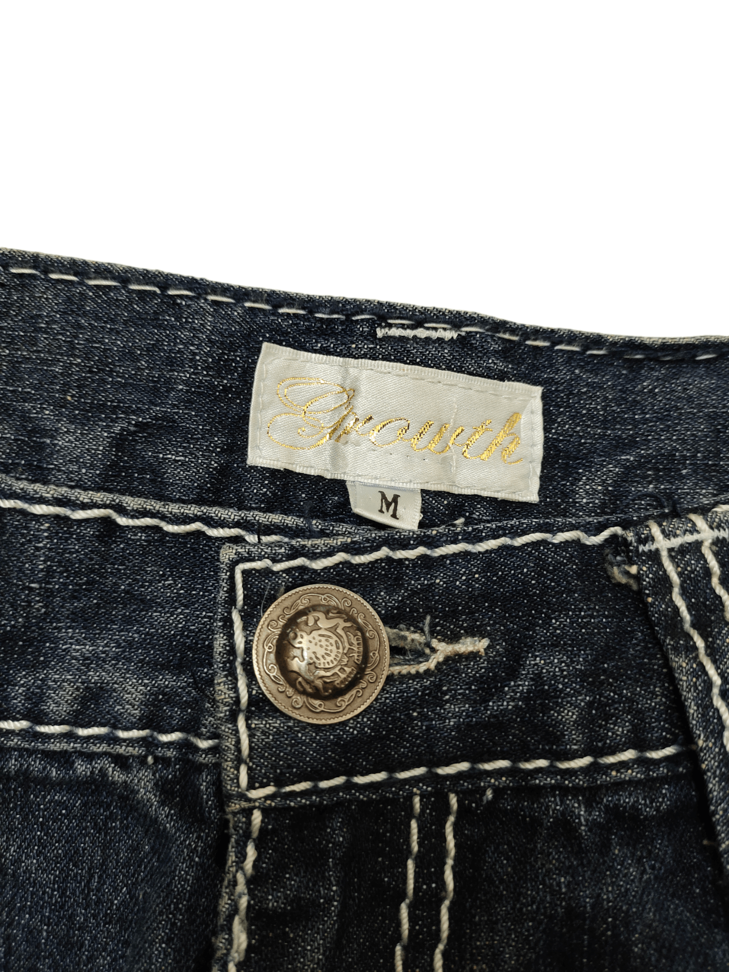 GOSTAR DE FUGA Japanese Brand Growth Amazing Washed Curved Denim Jeans Size US 31 - 16 Thumbnail
