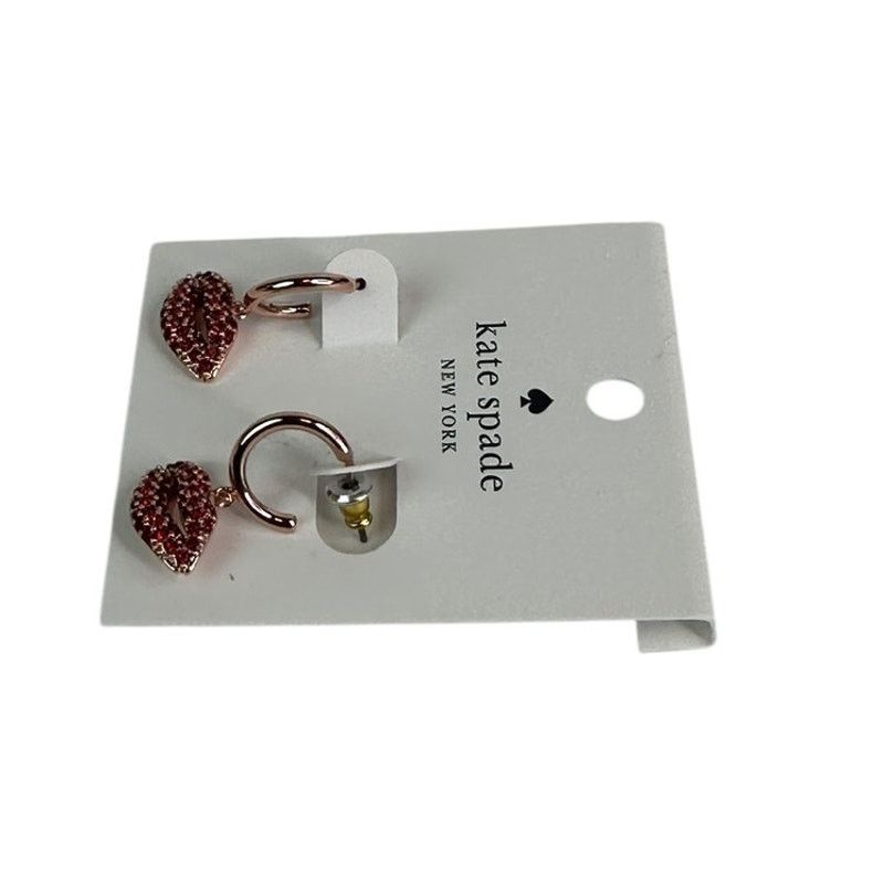 Kate Spade Kate Spade Kiss Kiss Pave Lips Huggies Earrings Size ONE SIZE - 3 Thumbnail