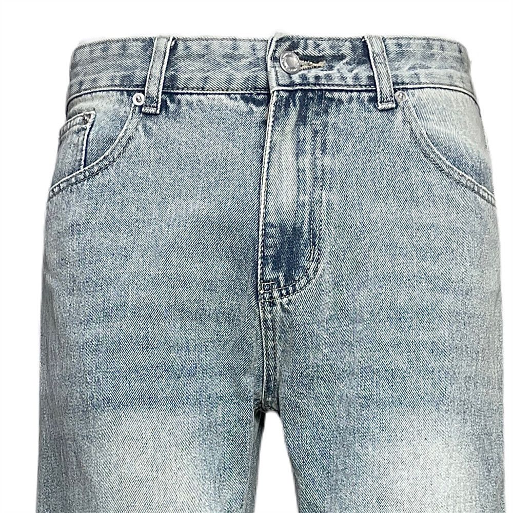 Jean Vintage men's cleanfit distressed washed loose flared jeans Size US 32 / EU 48 - 3 Thumbnail