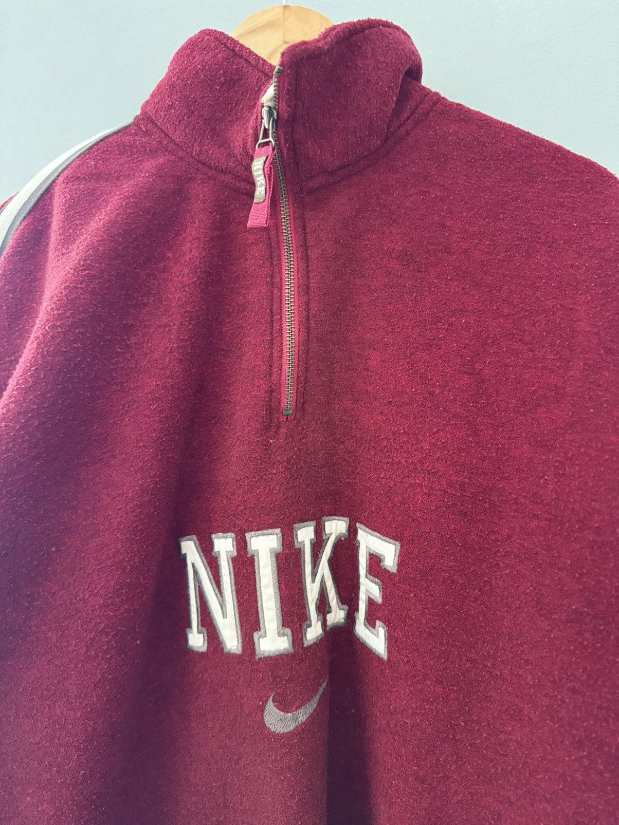 Nike Vintage Nike fleece pullover embroidered logo baggy fit 90s Size US XL / EU 56 / 4 - 2 Thumbnail