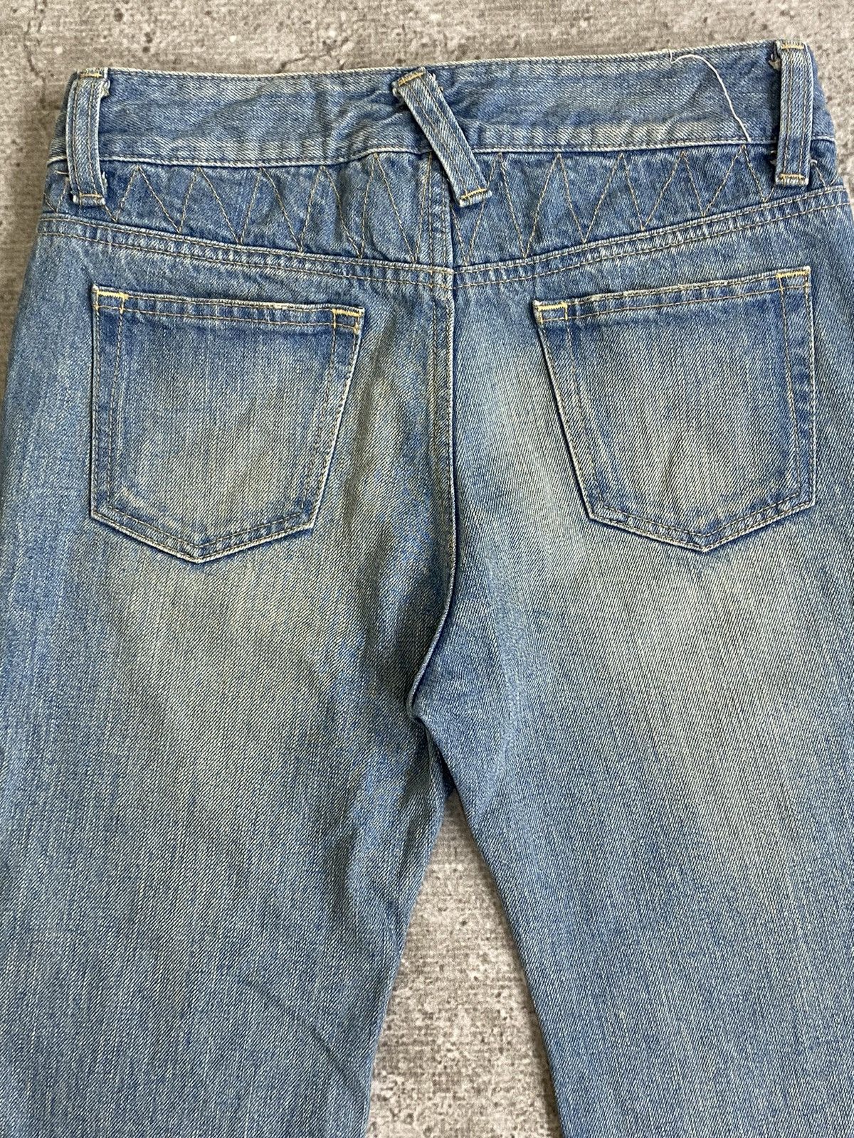 If Six Was Nine Japanese Brand Sly Lang Distressed Super Flared Jeans Size US 27 - 6 Thumbnail