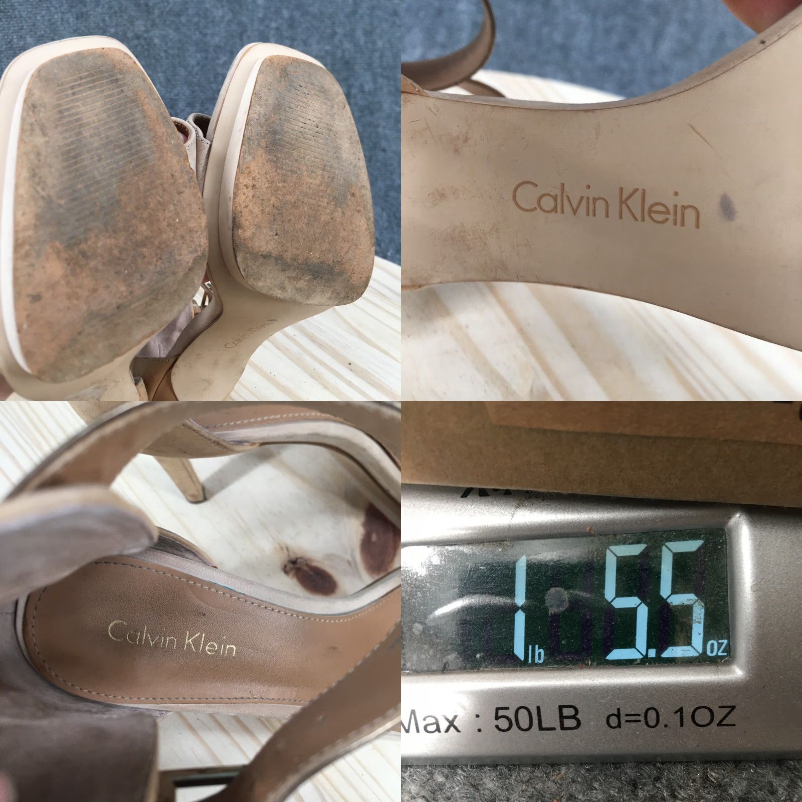 Calvin Klein Calvin Klein Heels Womens 8 M Vivian Stiletto Ankle Strappy Brown Leather Gold Heel 4 inches Stiletto Womens Shoes Size US 8 / IT 38 - 9 Thumbnail