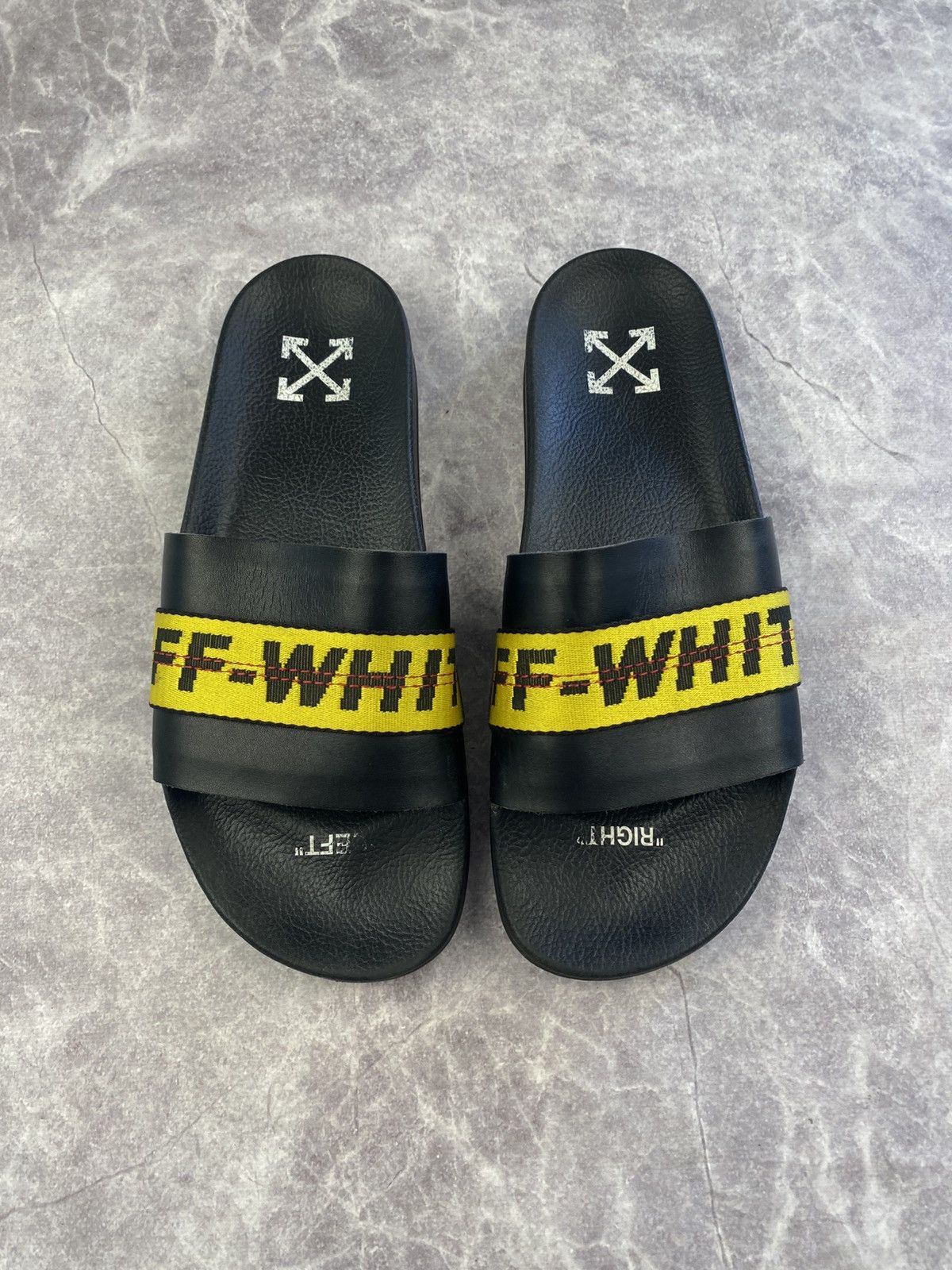 Off-White Off White Belted Stripes Slides Size: 44 Size US 11 / EU 44 - 1 Thumbnail