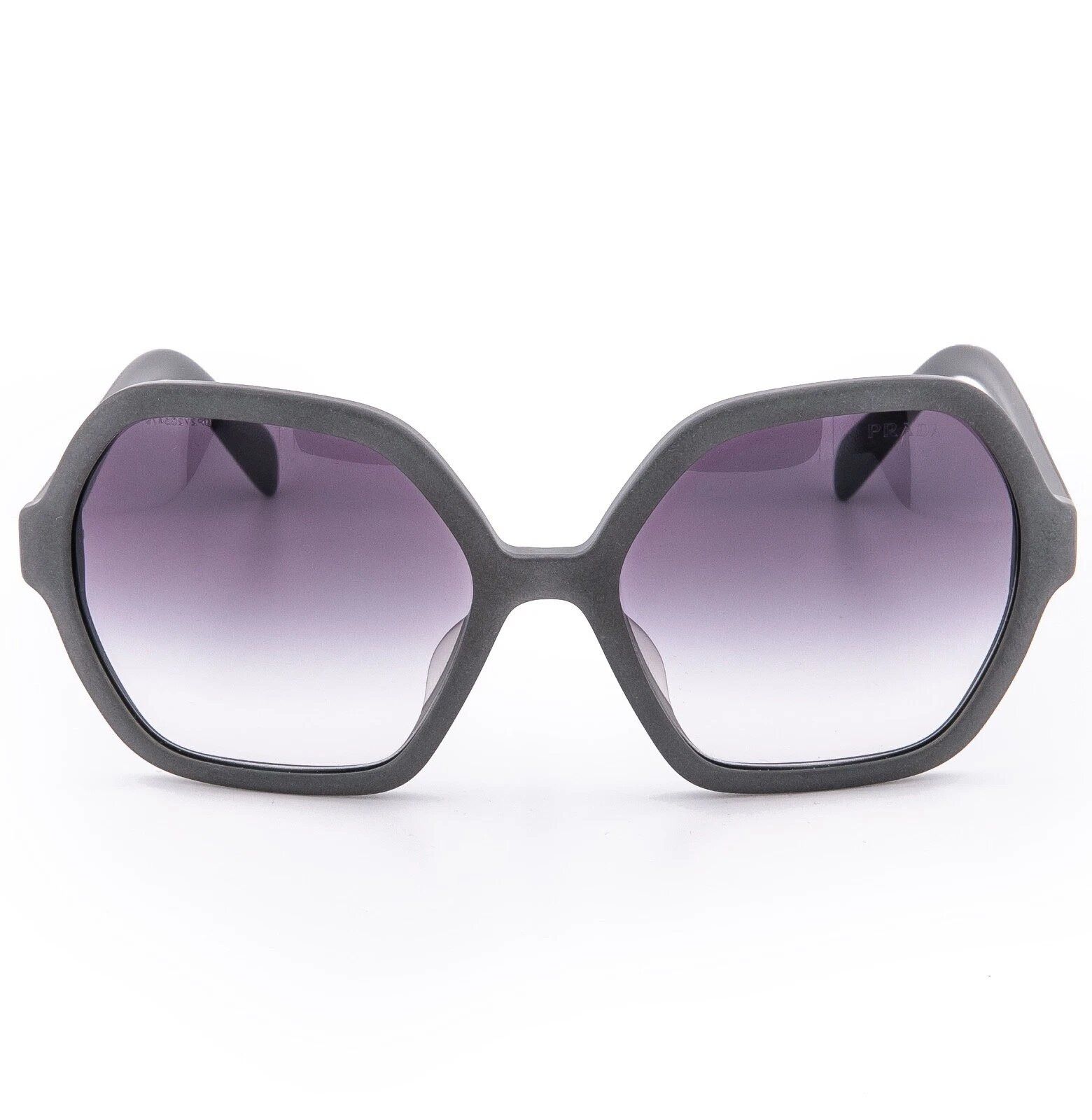 Prada PRADA 06S PR06SS SOFT POP Geometric Sunglasses Matte Gray Size ONE SIZE - 3 Thumbnail