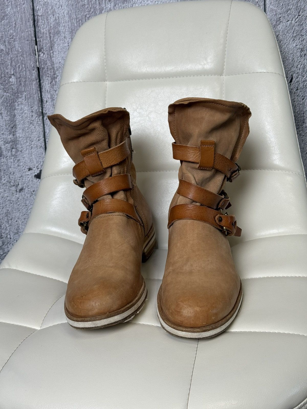 A.S.98 A.S.98 Airstep Brown Leather Strap Buckle Avant-Garde Boots Size US 10 / EU 43 - 14 Thumbnail