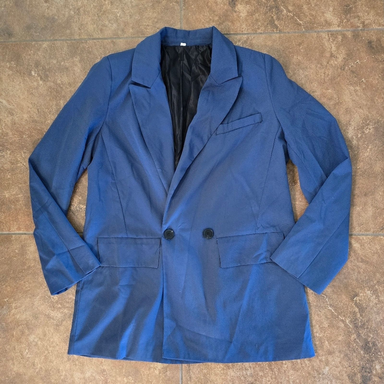 Other Blue Muted Longline Business Blazer Size L / US 10 / IT 46 - 1 Thumbnail