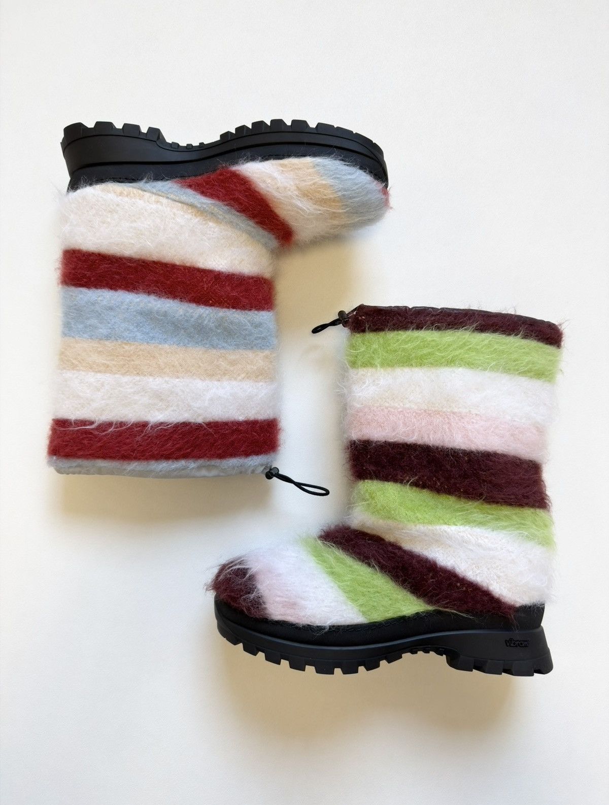 Marni Sample Striped Mohair Engineer Boots Size US 10 / EU 43 - 1 Thumbnail