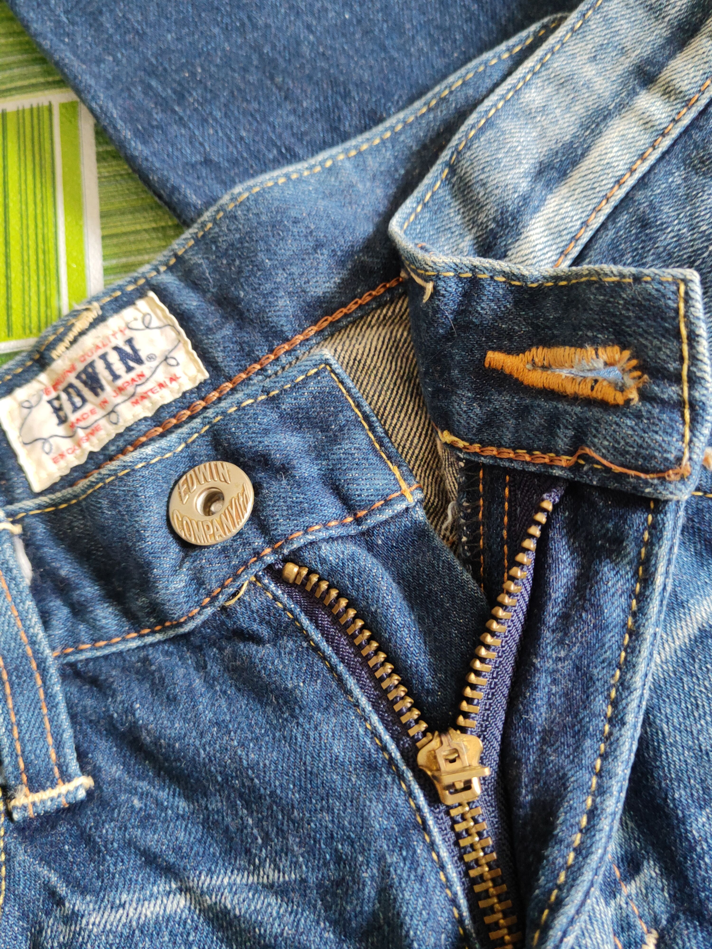Edwin Edwin Dark faded vtg Distressed ripped jeans Denim #S1485 Size US 31 - 14 Thumbnail