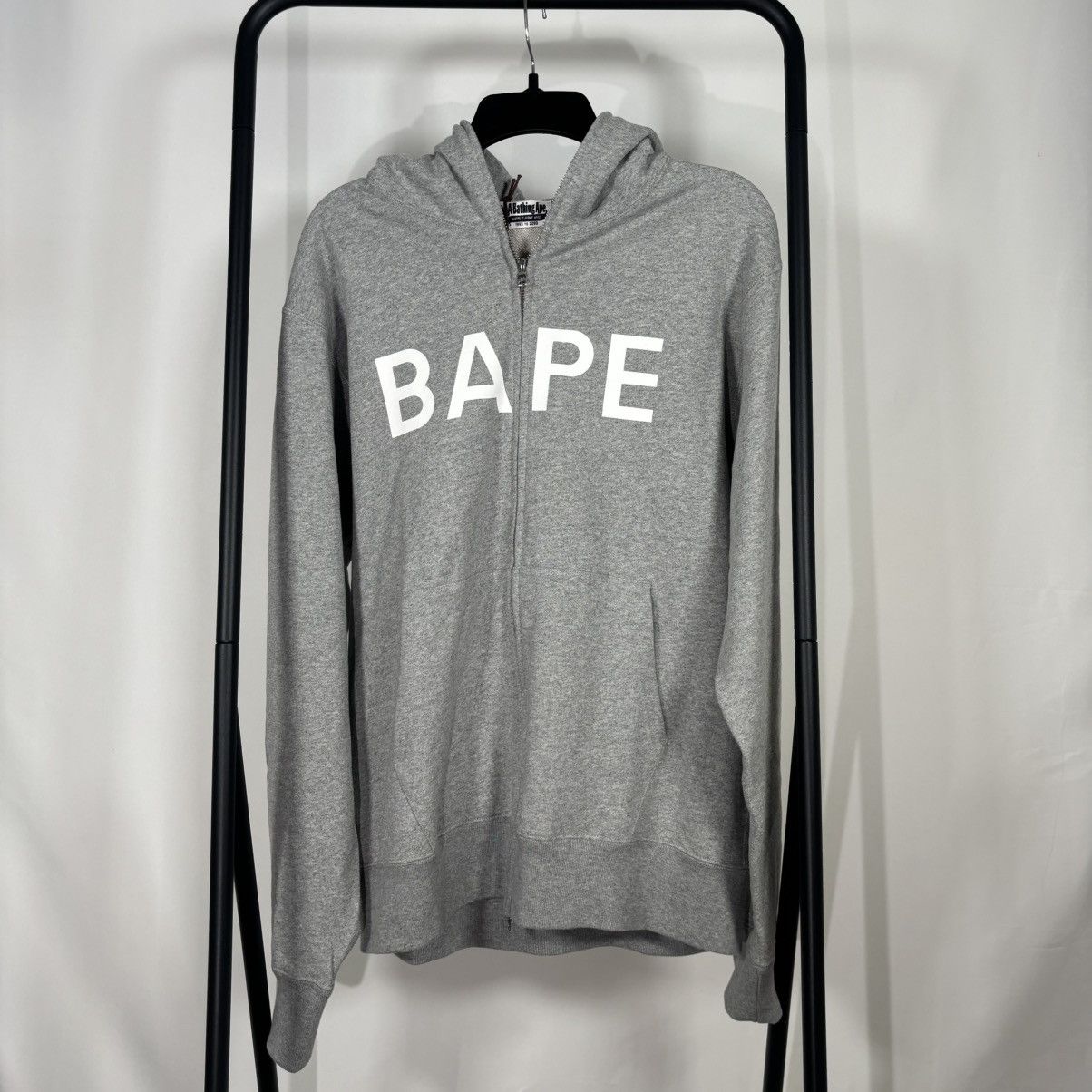 Bape Bape "Bape" Full Zip Hoodie Grey NWT Size L Size US L / EU 52-54 / 3 - 1 Thumbnail