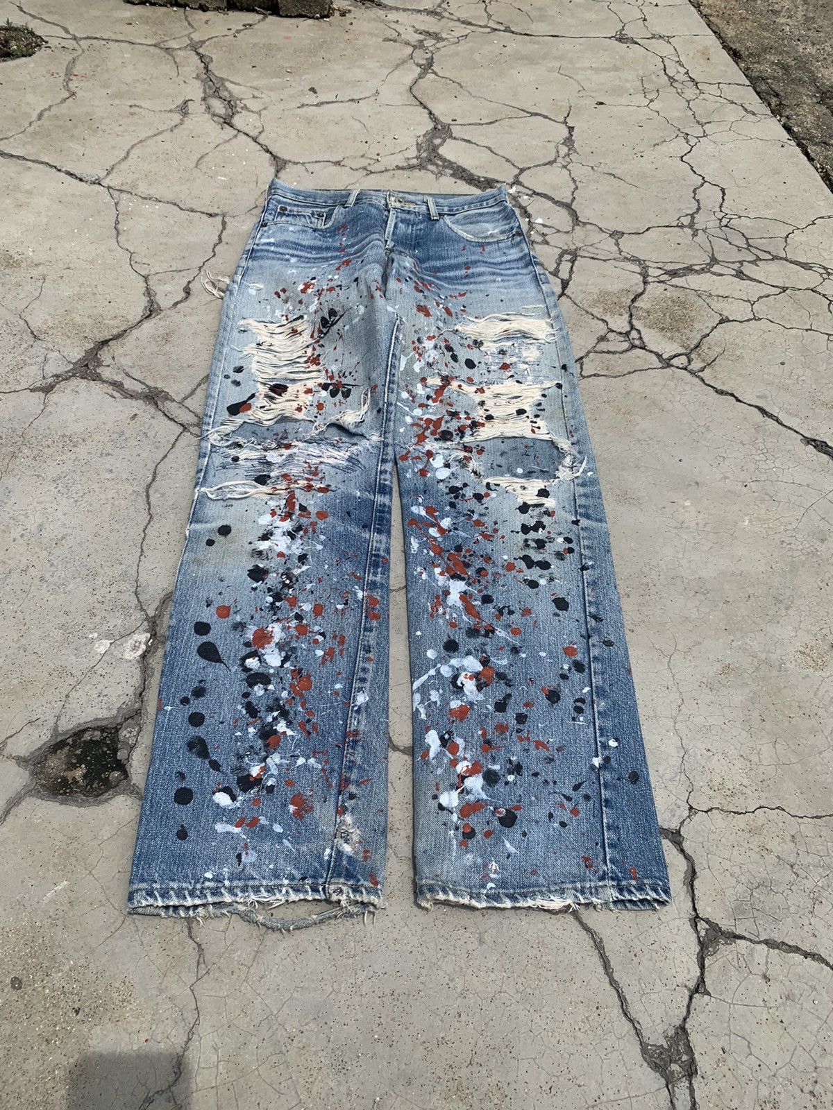 Levis 701xx BIG E selvedge dirty painter.