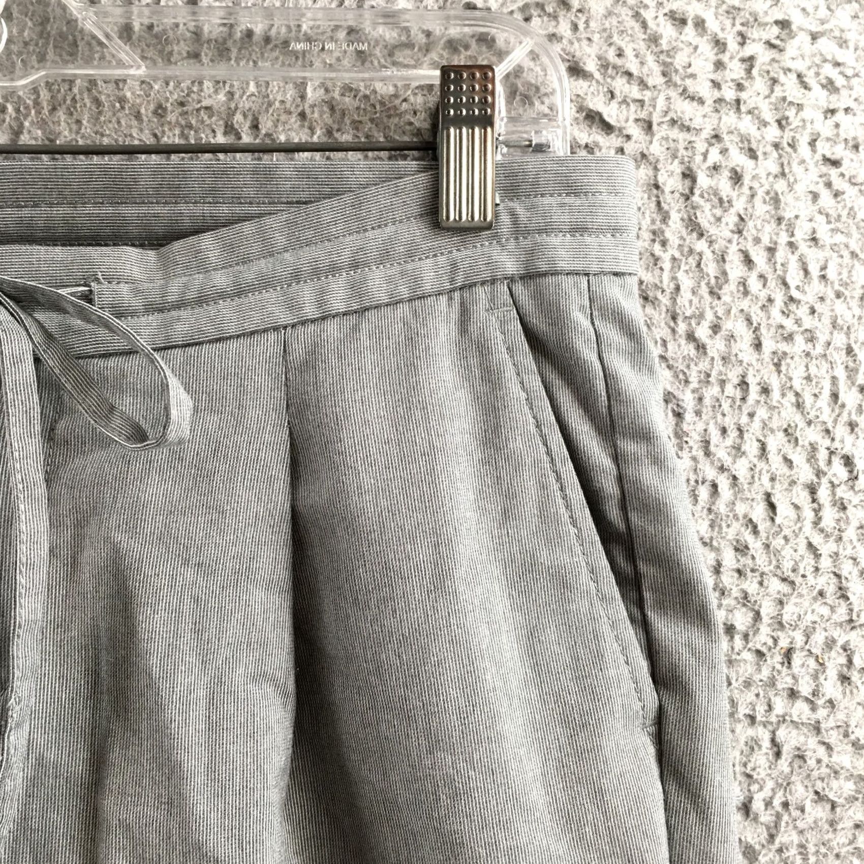 Banana Republic Banana Republic Pants Womens 2L Gray Pleated Drawstring Zip Fly Lightweight Dress Pants Regular Womens Size 26" / US 2 / IT 38 - 4 Thumbnail