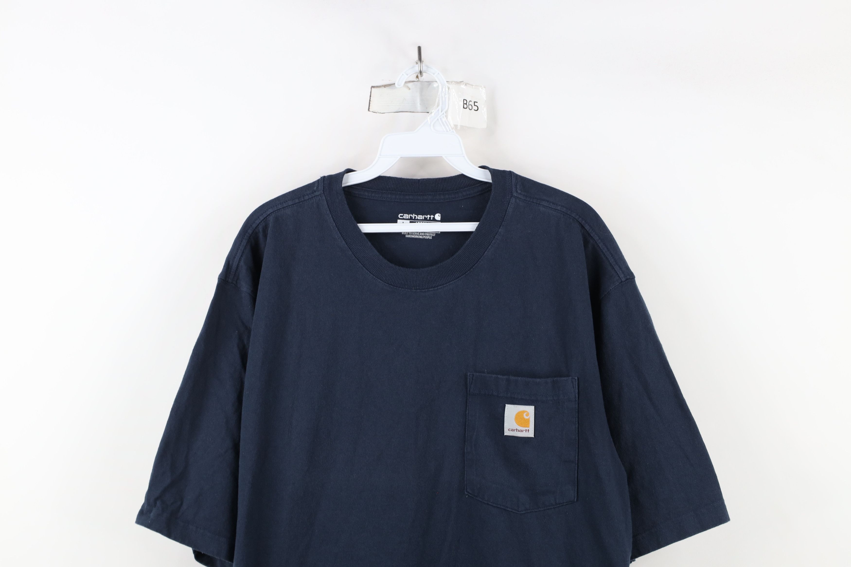Carhartt × Vintage Vintage Y2K Carhartt Heavyweight Pocket T-Shirt Blue Size US L / EU 52-54 / 3 - 2 Thumbnail