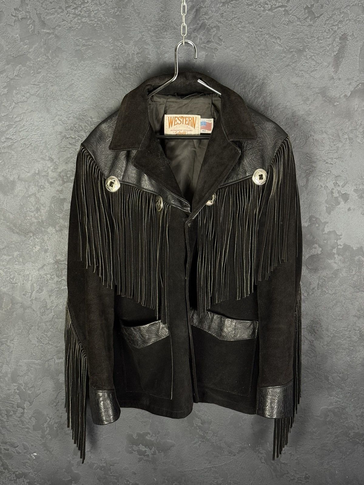 Schott Rare Schott NYC Western Vintage Genuine Suede Leather Jacket Size US L / EU 52-54 / 3 - 4 Thumbnail