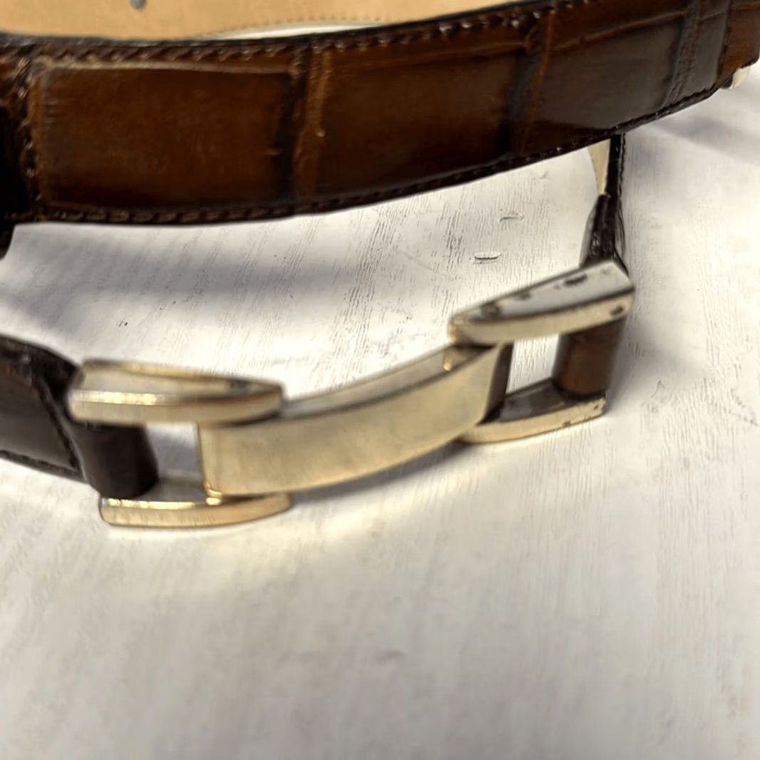 Fossil Fossil Belt Men Leather Brown Alligator Croco Embossed Cowhide Medium M 36” BT328220002 Size ONE SIZE - 3 Thumbnail