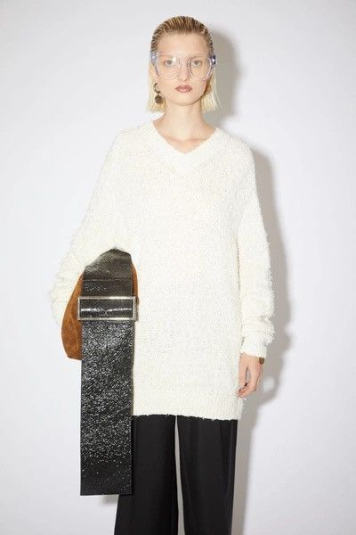 Acne Studios Acne Studios AW 20 white knit sweater v-neck Kurt Size US M / EU 48-50 / 2 - 1 Thumbnail