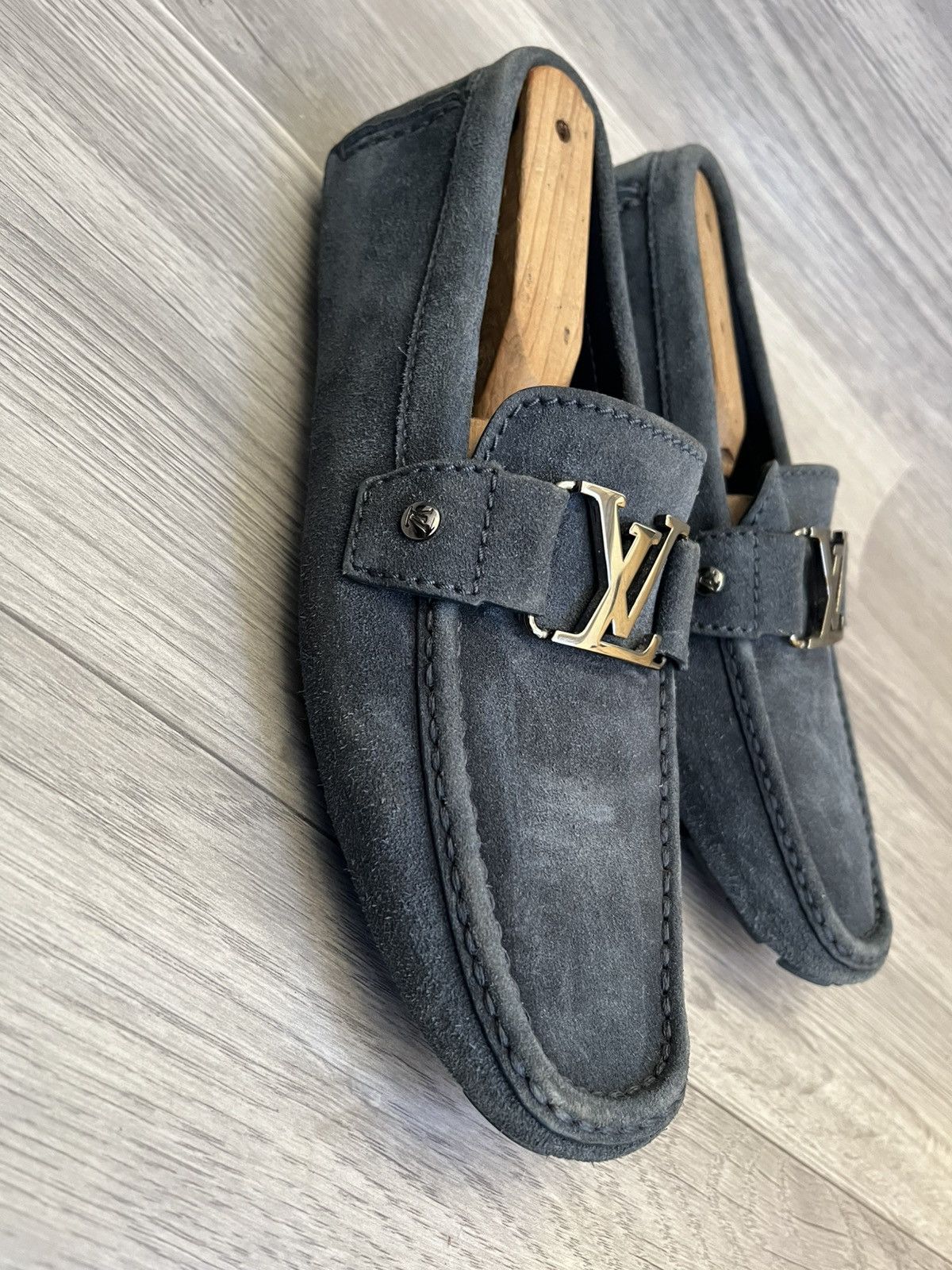 Louis Vuitton Louis Vuitton montcarlo blue suede loafers Size US 8 / EU 41 - 8 Thumbnail