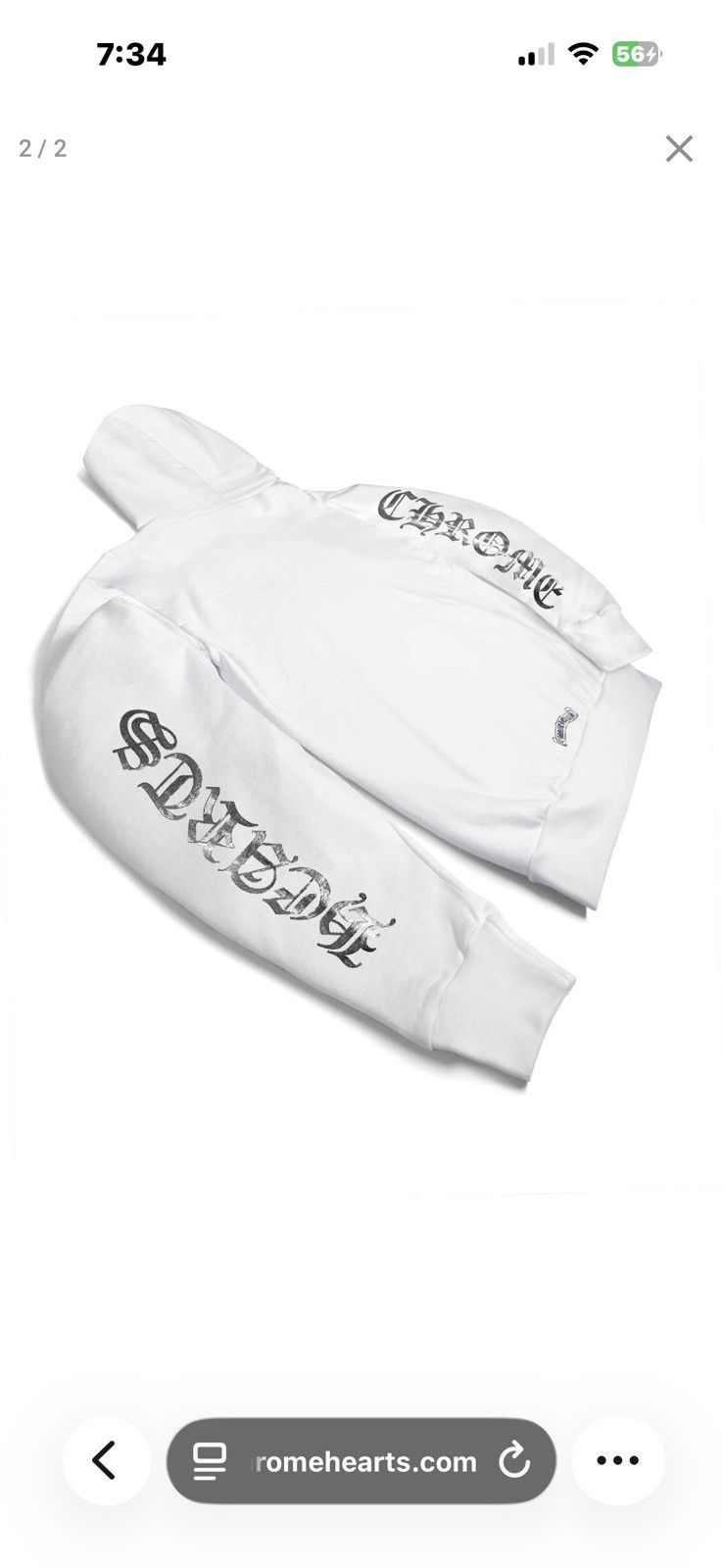 Chrome Hearts Chrome hearts white foil hoodie Size US XS / EU 42 / 0 - 2 Thumbnail