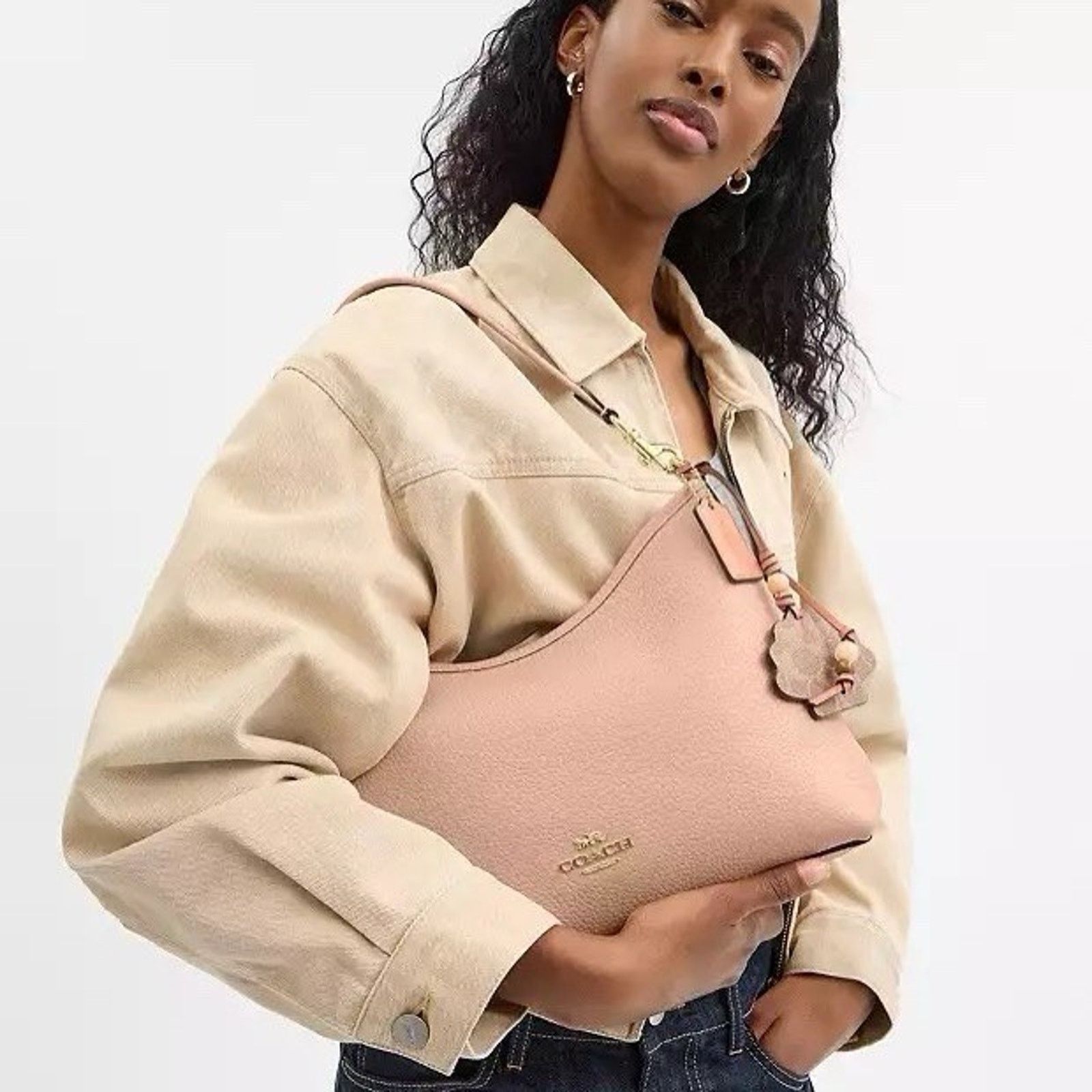 Coach NWT Coach Laurel Shoulder Bag Shell Charm CBH81 Cream/Tan Size ONE SIZE - 9 Thumbnail