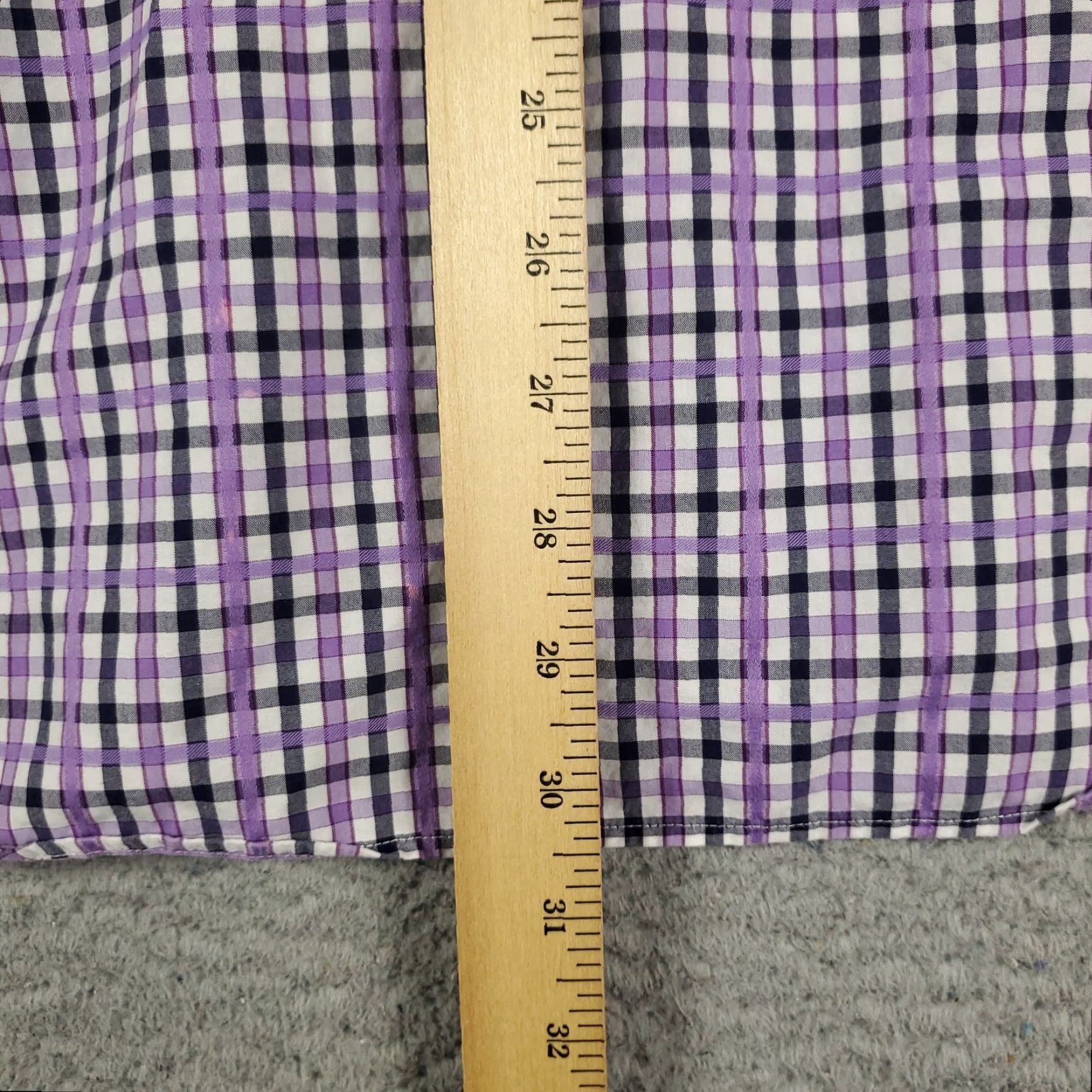 BUGATCHI Bugatchi Uomo Shirt Large Purple Plaid Button-Up Long Sleeve Mens Size US L / EU 52-54 / 3 - 5 Thumbnail
