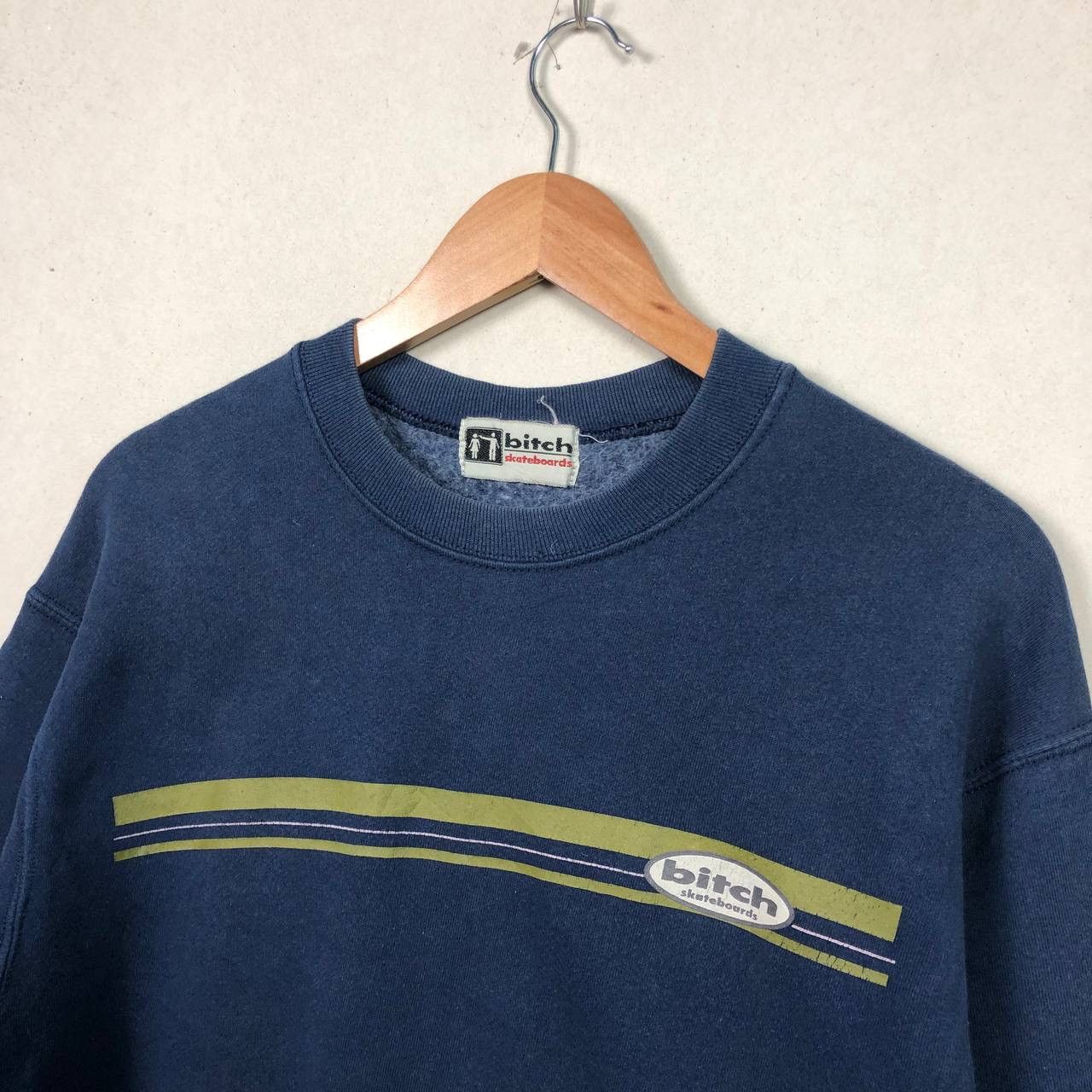 Vintage 90s Bitch Skateboards Stripe Sweatshirt Jumper