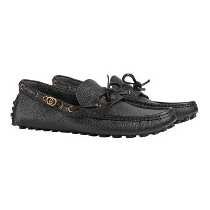 Gucci o1s1wg110525 Men's Driver Shoes With Interlocking G in Black Size US 8.5 / EU 41-42 - 2 Thumbnail