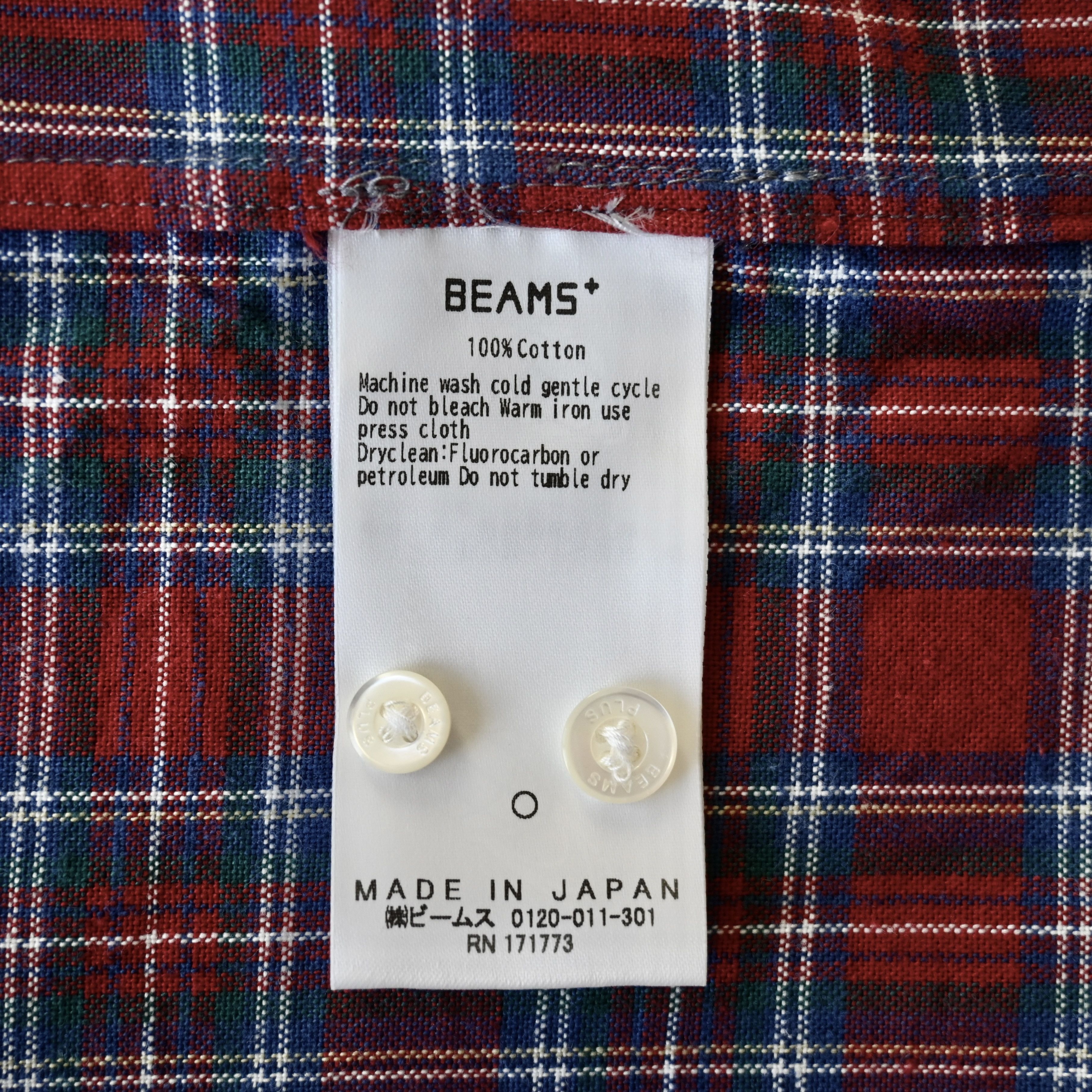 Beams Plus BEAMS Plus red tartan Oxford BD shirt, made in Japan Size US M / EU 48-50 / 2 - 15 Thumbnail