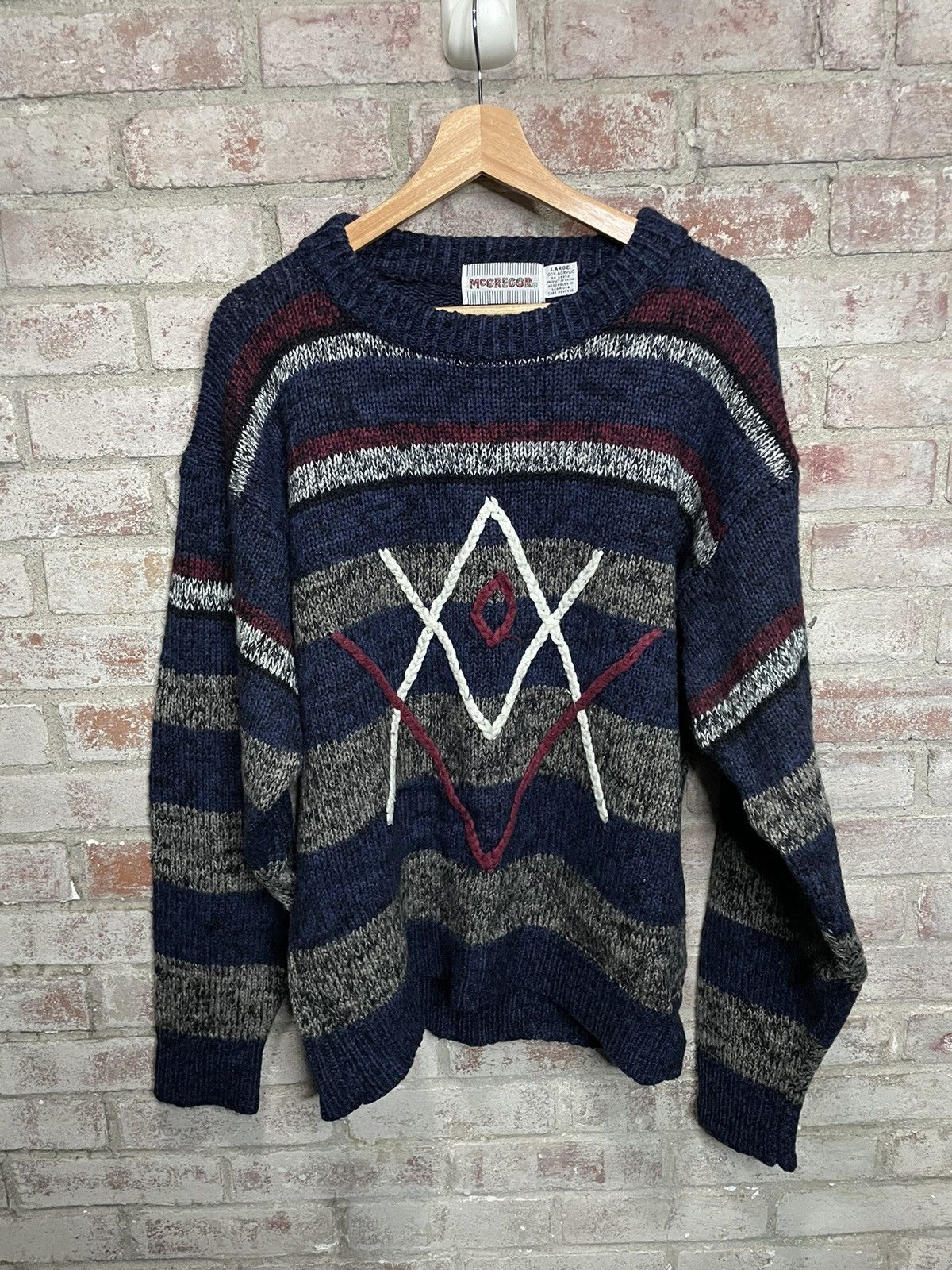 Vintage McGregor Sweater Geometric Men's Medium | eBay
