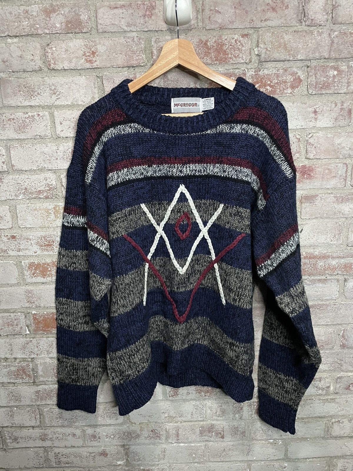 Mcgregor McGregor Sweater Blue Textured Valley & Mountains Symbol Size US L / EU 52-54 / 3 - 1 Preview