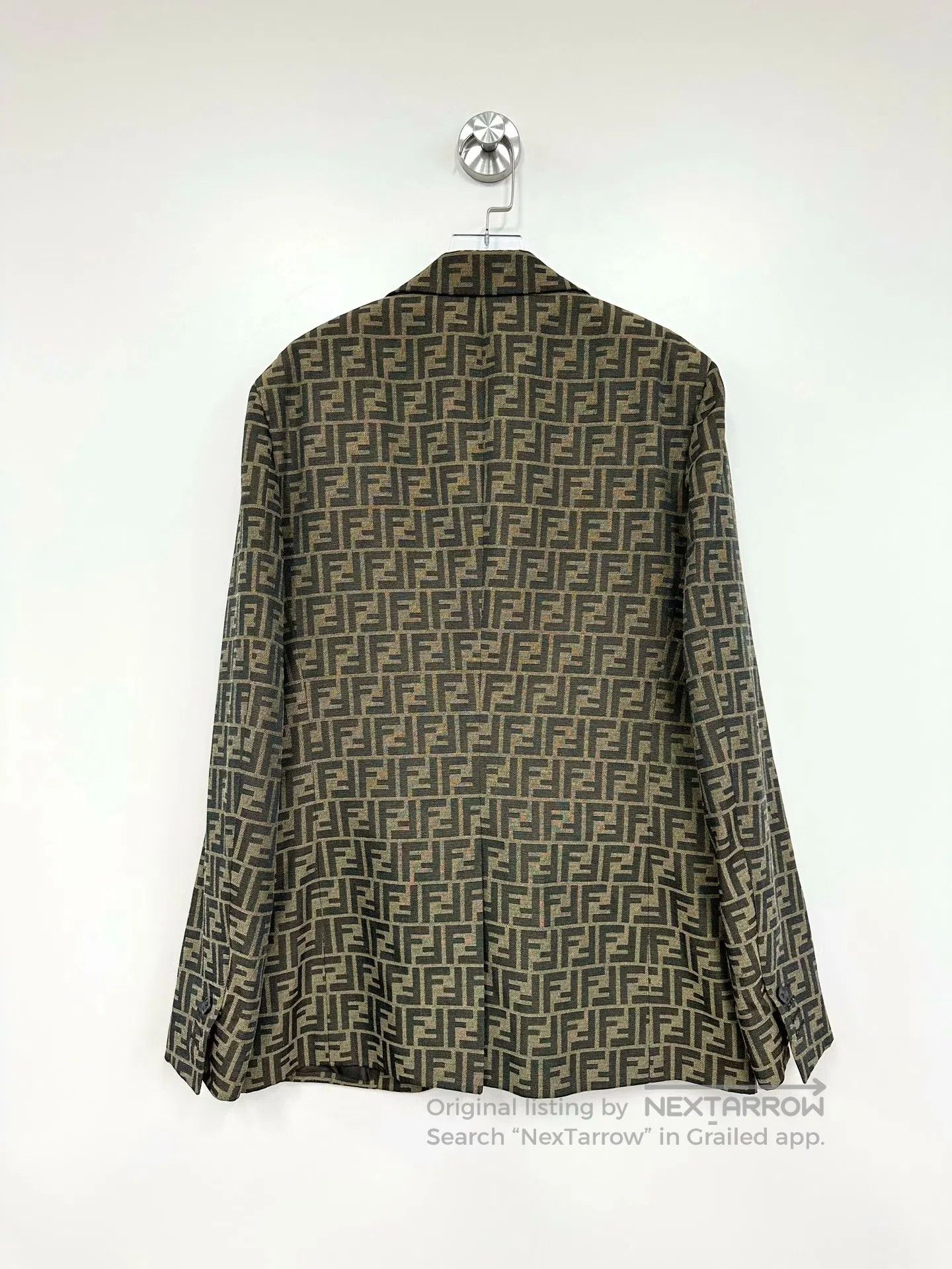 Fendi FENDI Brown Classic Logo Printed Letter Logo Single Breast Size US S / EU 44-46 / 1 - 2 Thumbnail